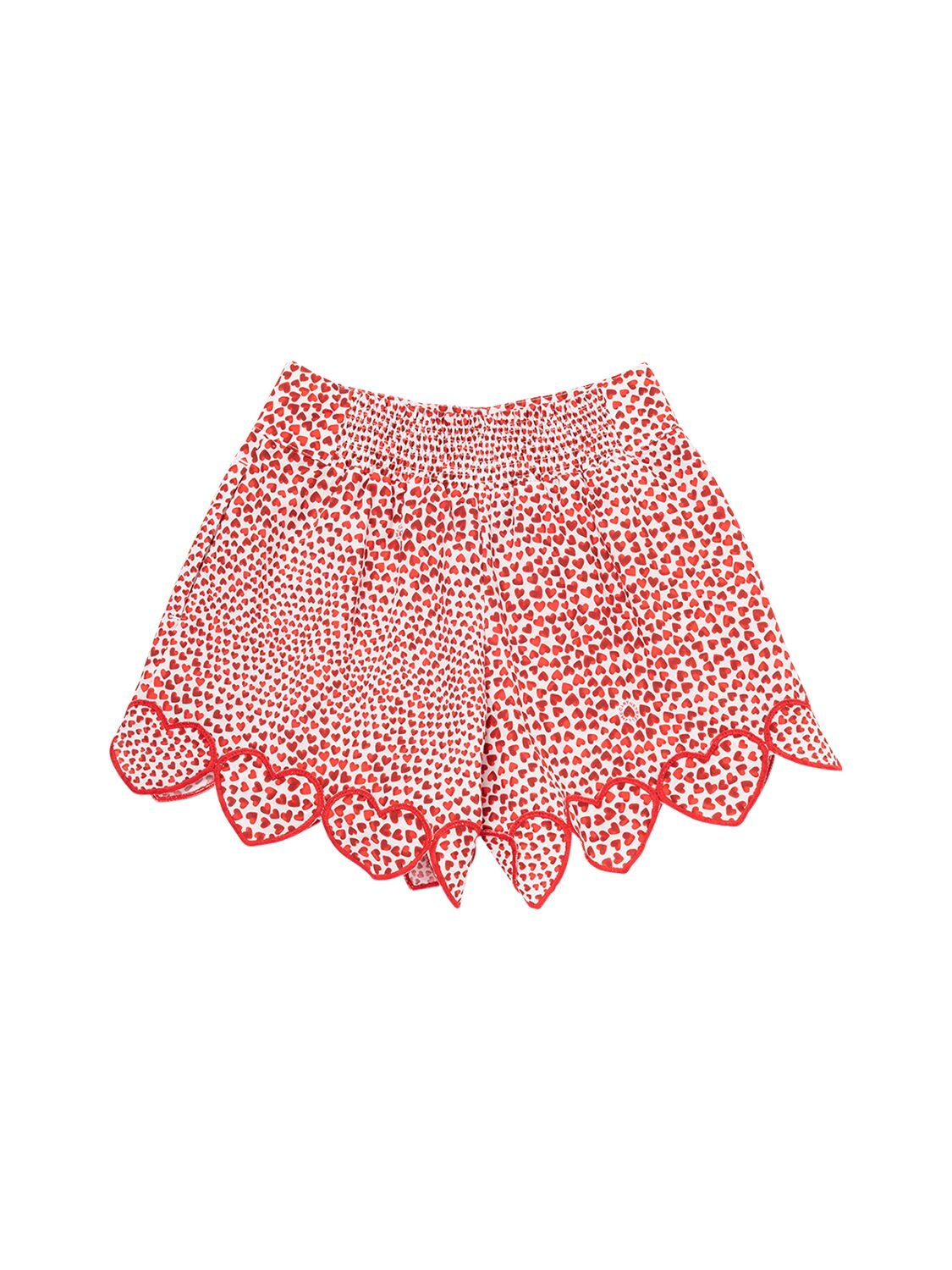 Shop Stella Mccartney Cotton Voile Aop Shorts In Elfenbein,rot
