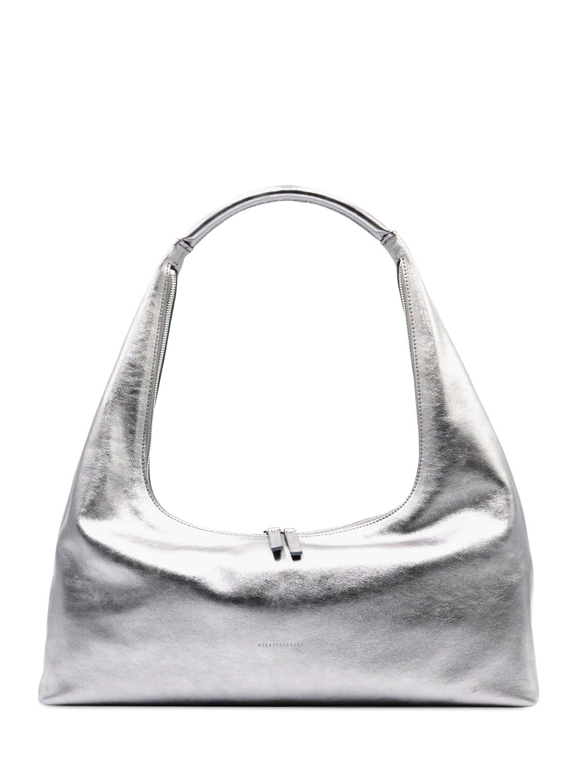 Marge Sherwood Hobo Leather Shoulder Bag In Metallic Silver