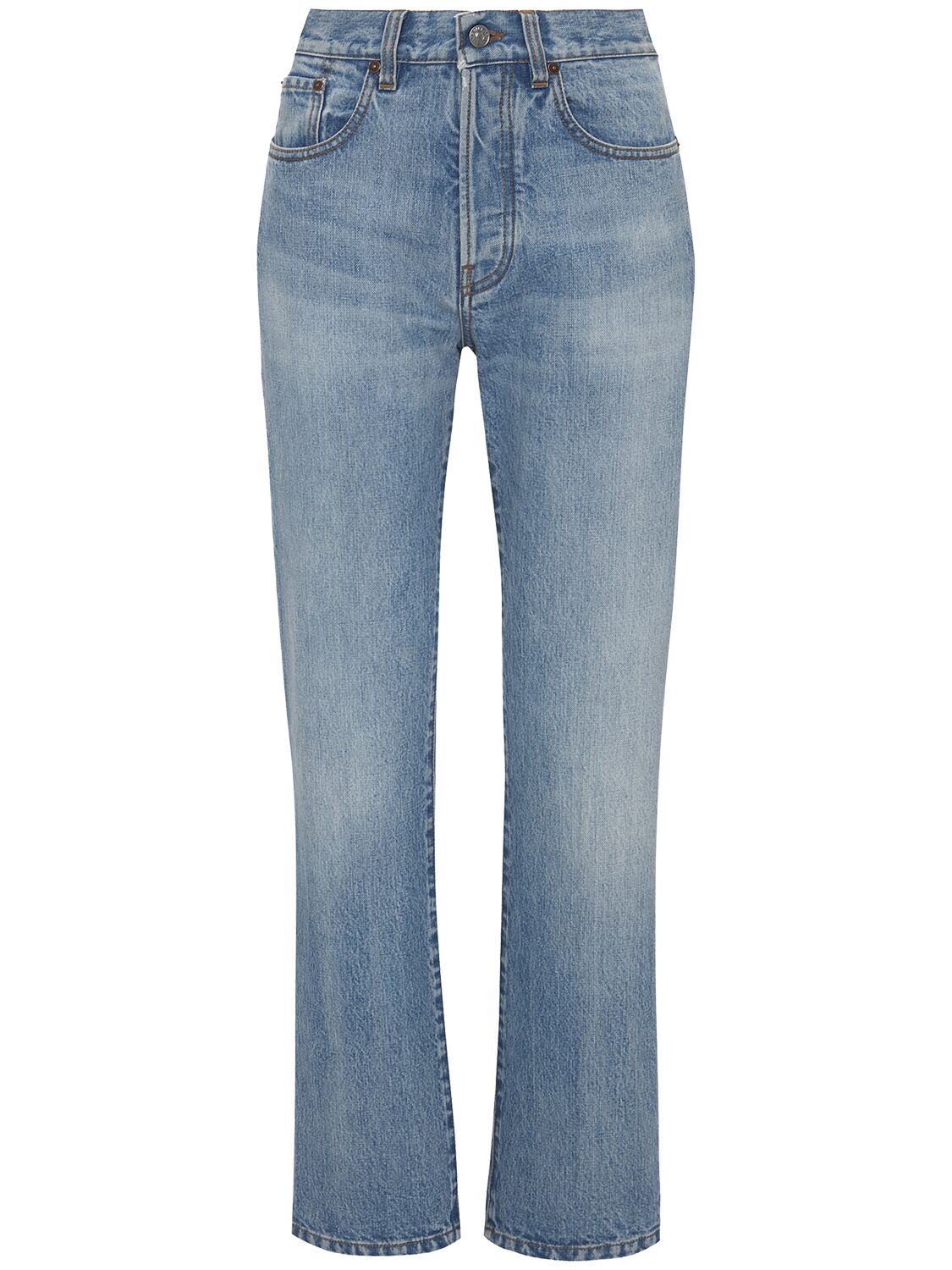 Victoria Beckham Victoria Mid Rise Cotton Denim Jeans In Blue