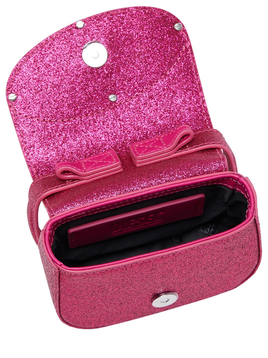 Shop Diesel Xs 1dr Glittered Top Handle Bag In Fuchsia Glitter