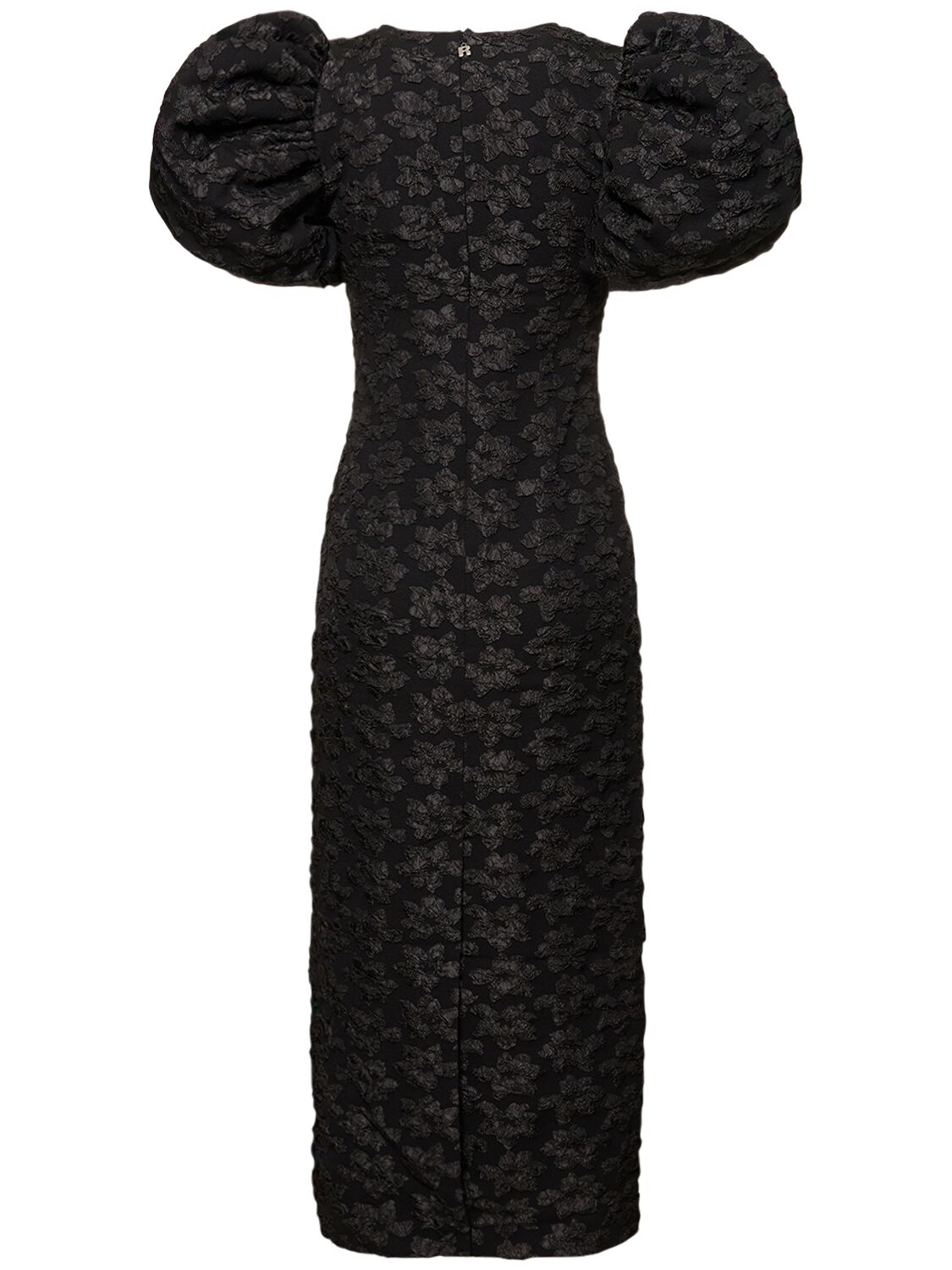 Shop Rotate Birger Christensen 3d Jacquard Midi Dress In Black
