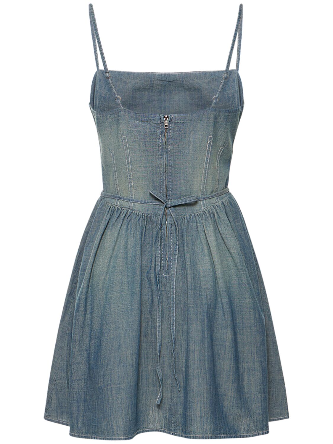 Shop Re/done & Pam Chambray Mini Dress In Blue