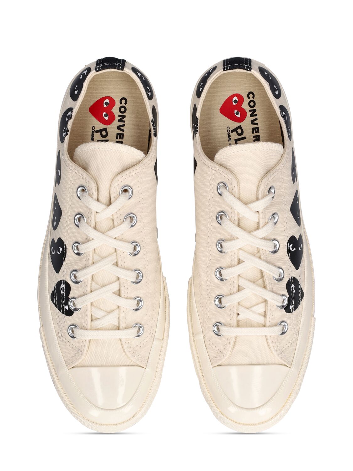 Shop Comme Des Garçons Play 20mm Play Converse Cotton Sneakers In White