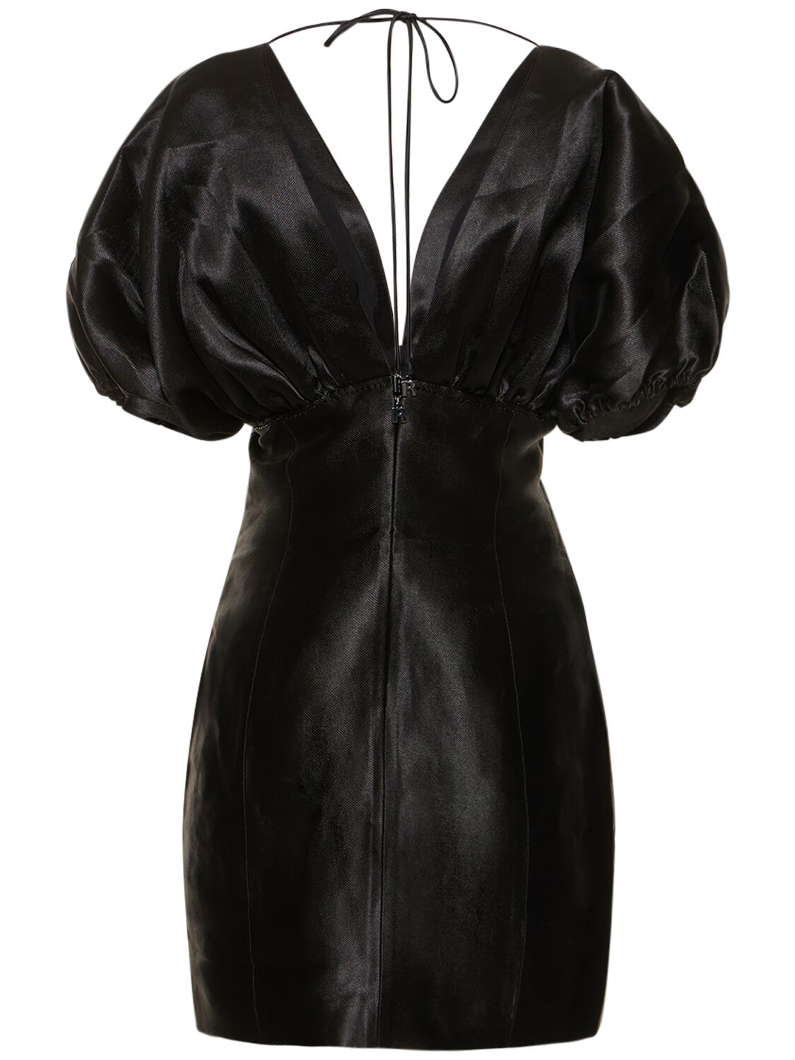Shop Rotate Birger Christensen Embellished Puff Sleeve Mini Dress In Black