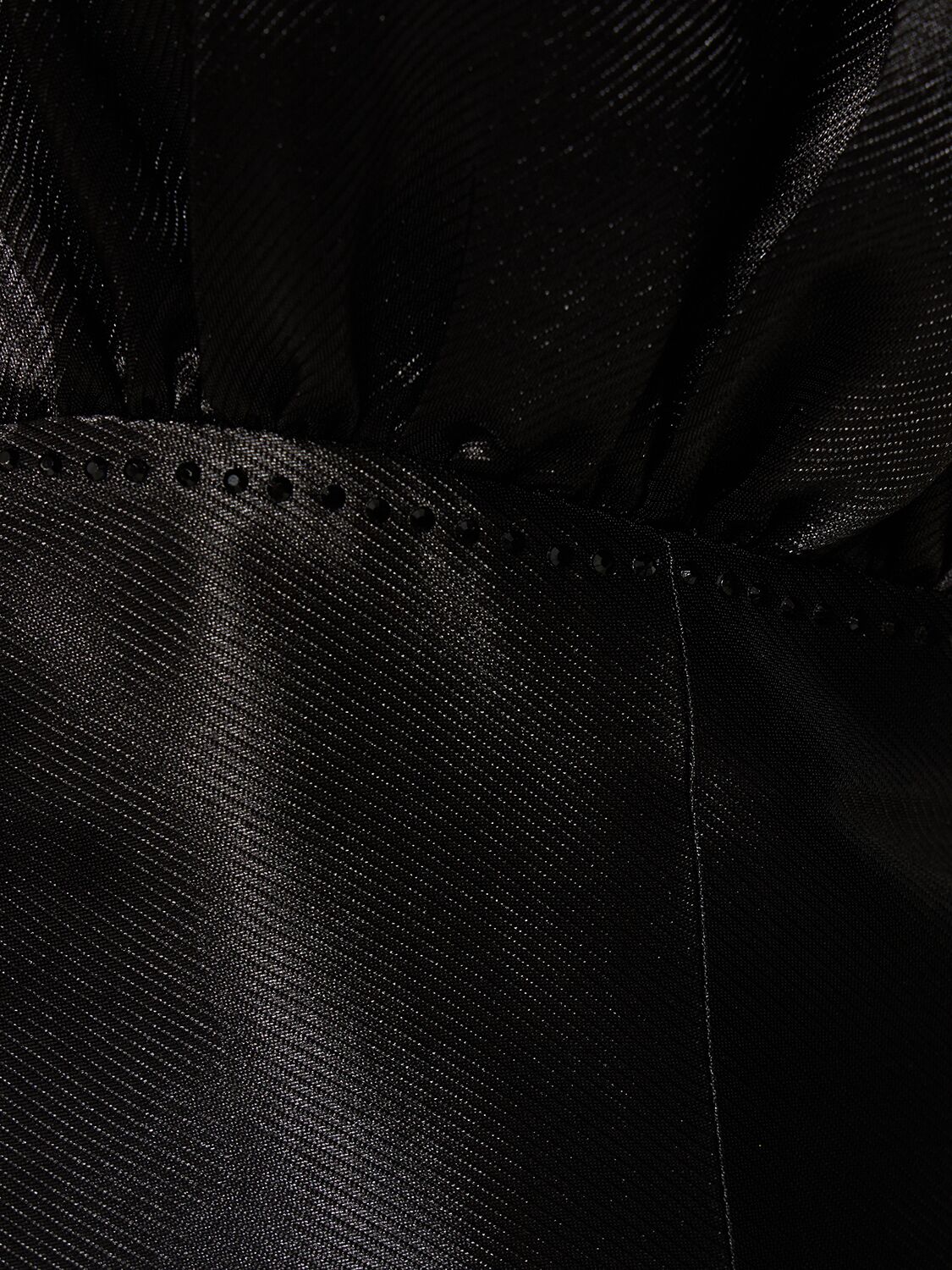 Shop Rotate Birger Christensen Embellished Puff Sleeve Mini Dress In Black