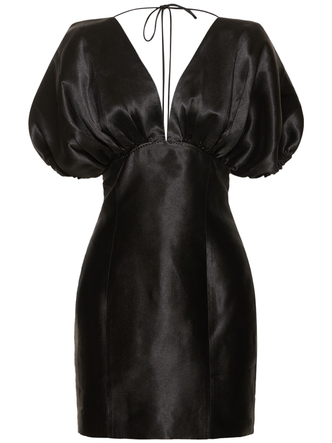 Rotate Birger Christensen Embellished Puff Sleeve Mini Dress In Black