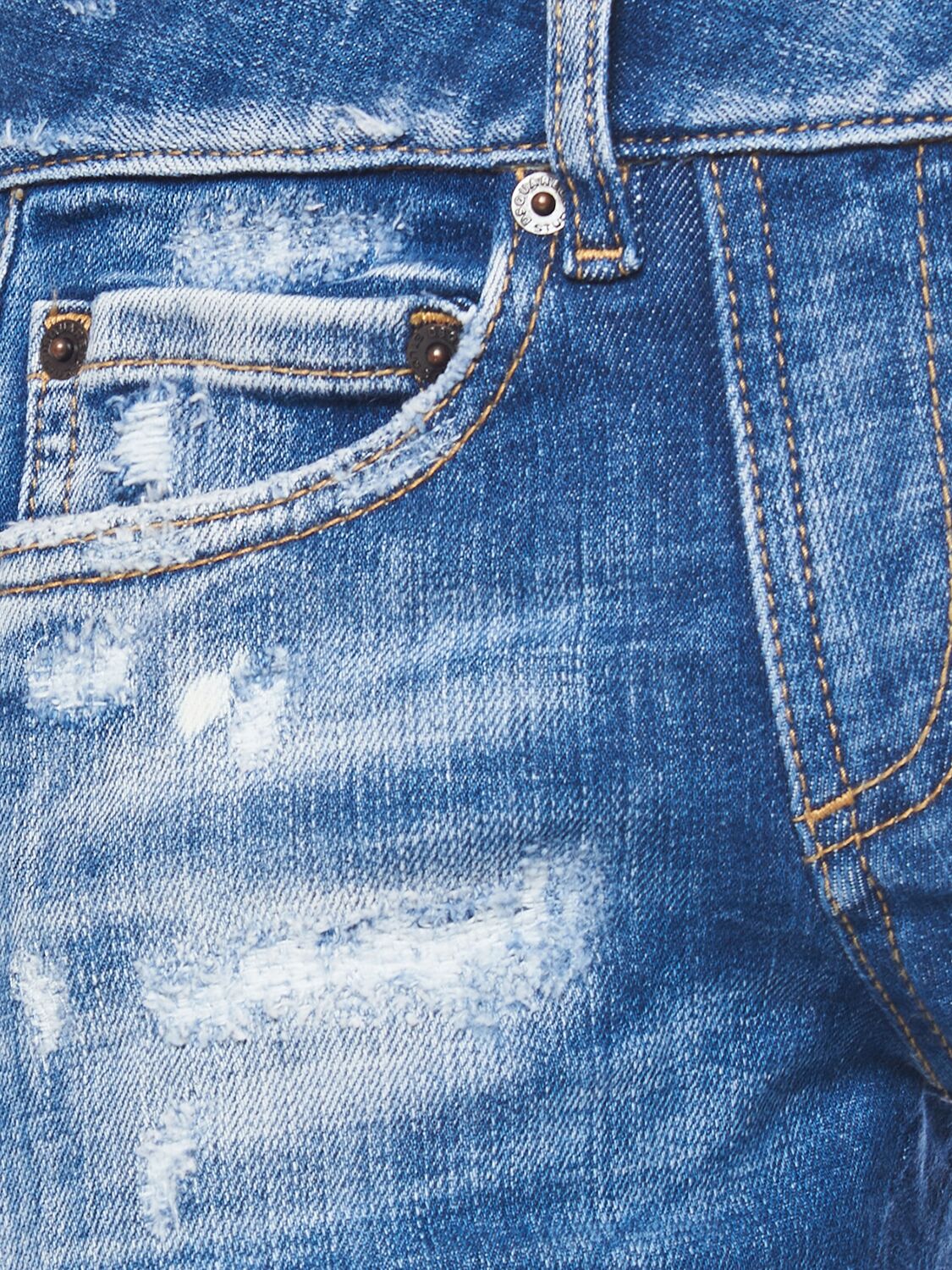 Shop Dsquared2 Distressed Denim Flared Jeans In Blue