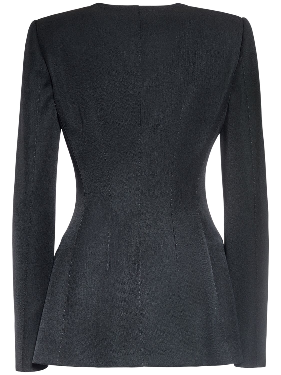 Shop Dolce & Gabbana Wool Crepe Single Breasted Jacket In Black