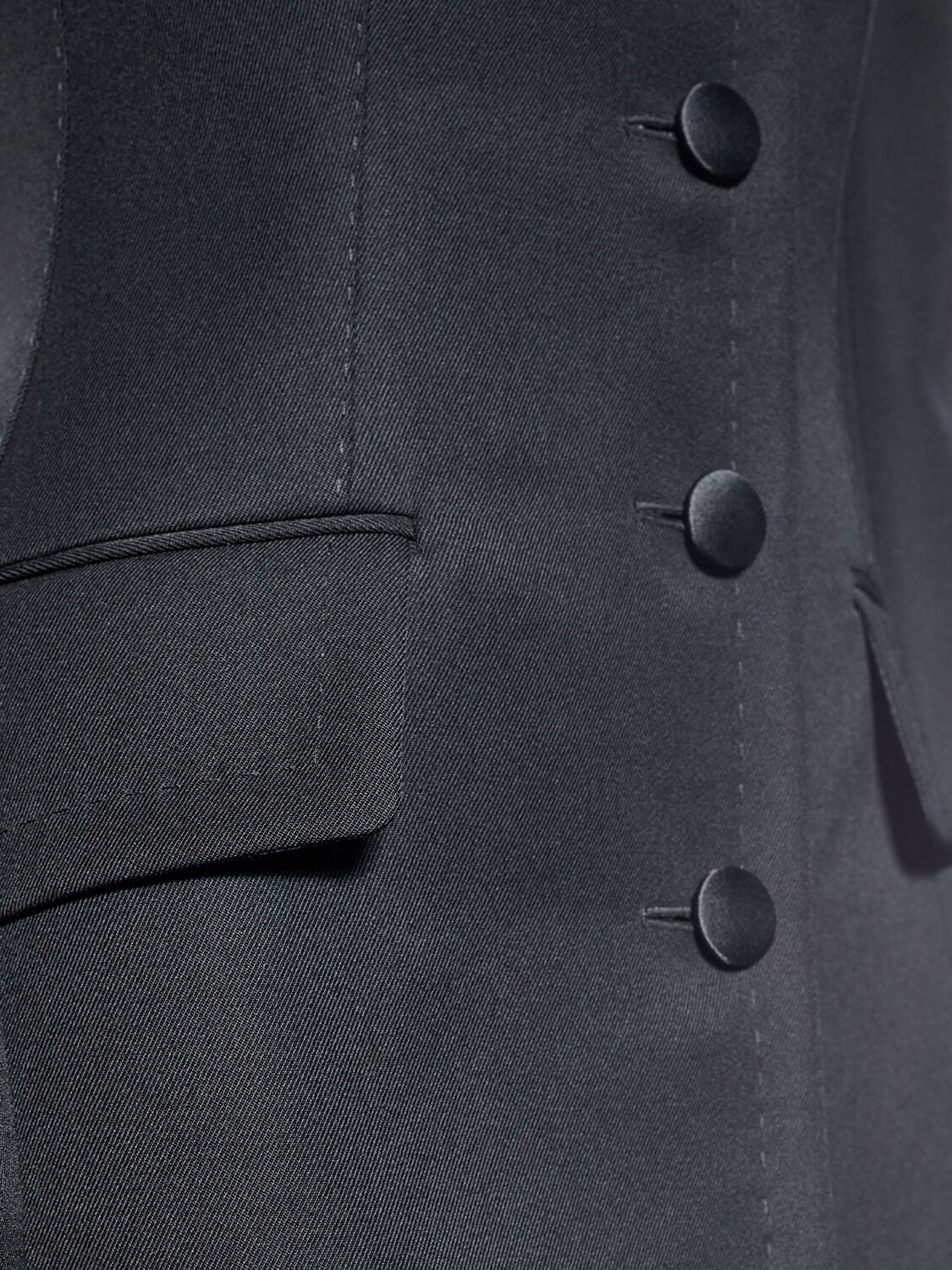 Shop Dolce & Gabbana Wool Crepe Single Breasted Jacket In Black