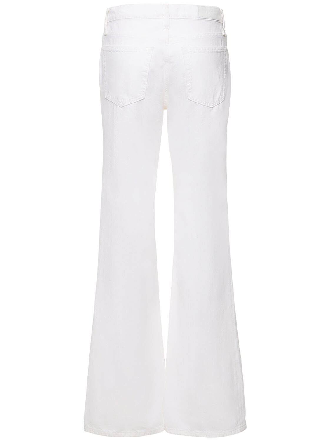 Shop Re/done Loose Cotton Blend Flared Jeans In White