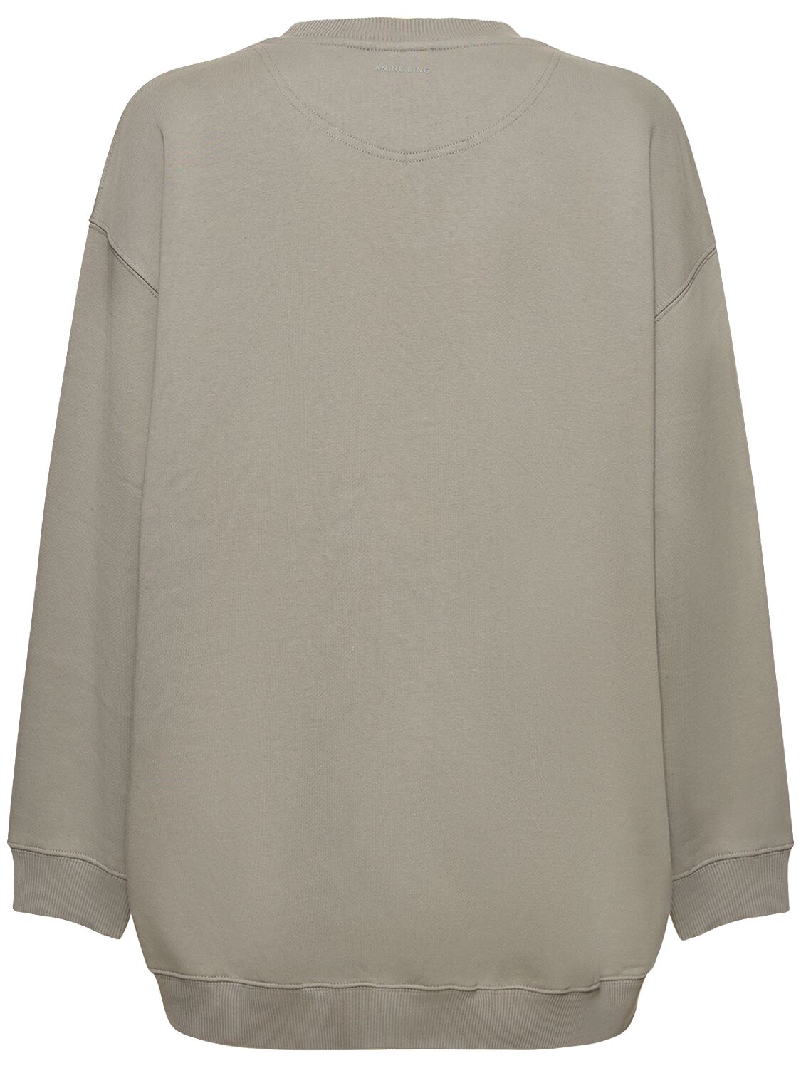 Shop Anine Bing Tyler Logo Printed Cotton Sweatshirt In Grey