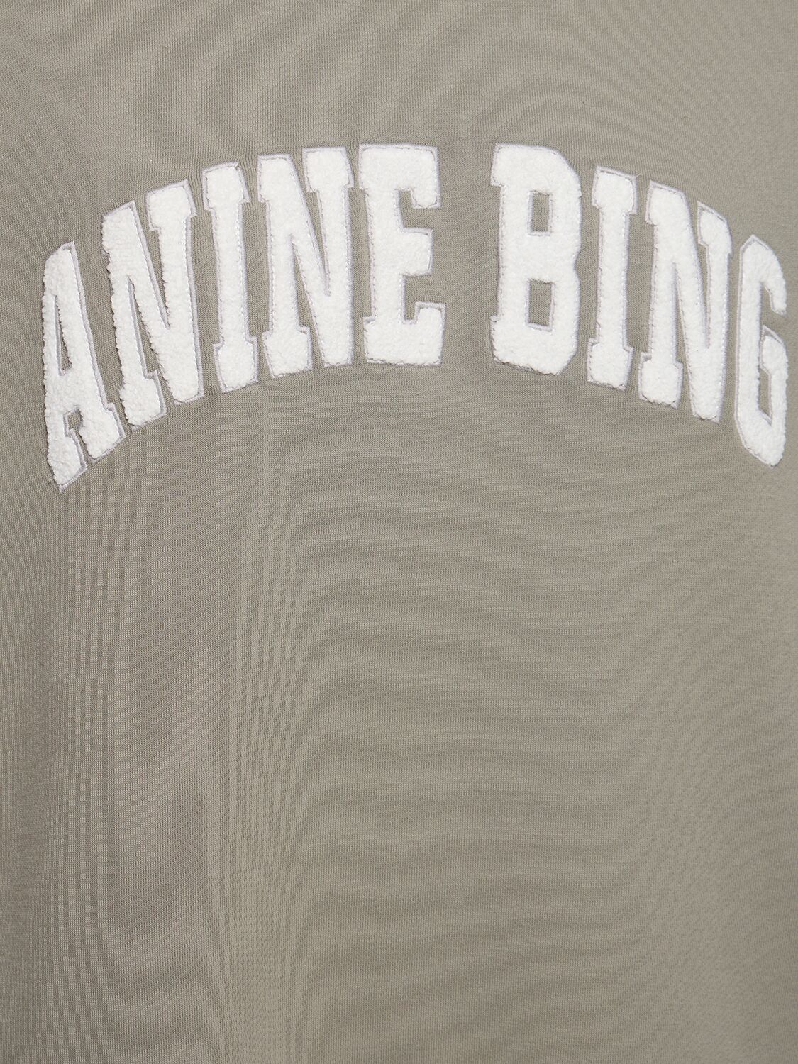 Shop Anine Bing Tyler Logo Printed Cotton Sweatshirt In Grey