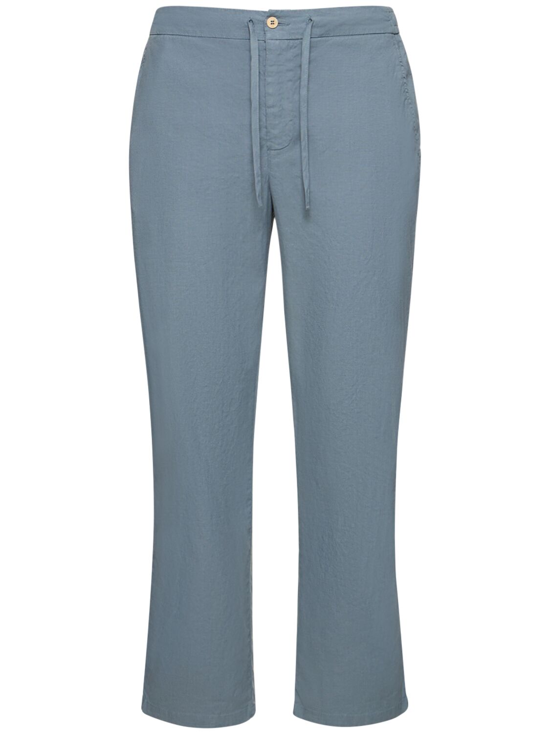 Frescobol Carioca Oscar Linen & Cotton Chino Pants In Blue