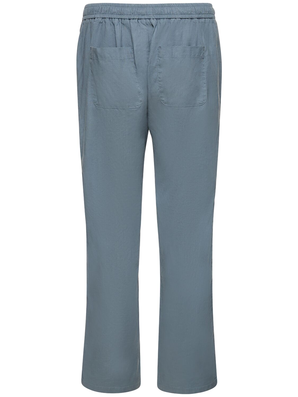 Shop Frescobol Carioca Mendes Linen & Cotton Stretch Pants In Blue