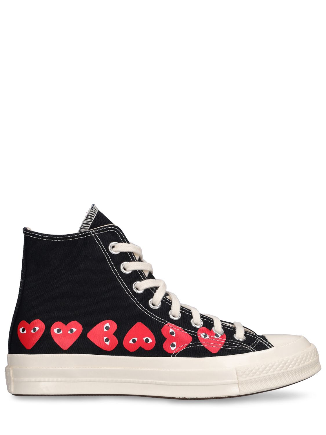 Shop Comme Des Garçons Play 20mm Play Converse Cotton Sneakers In Black