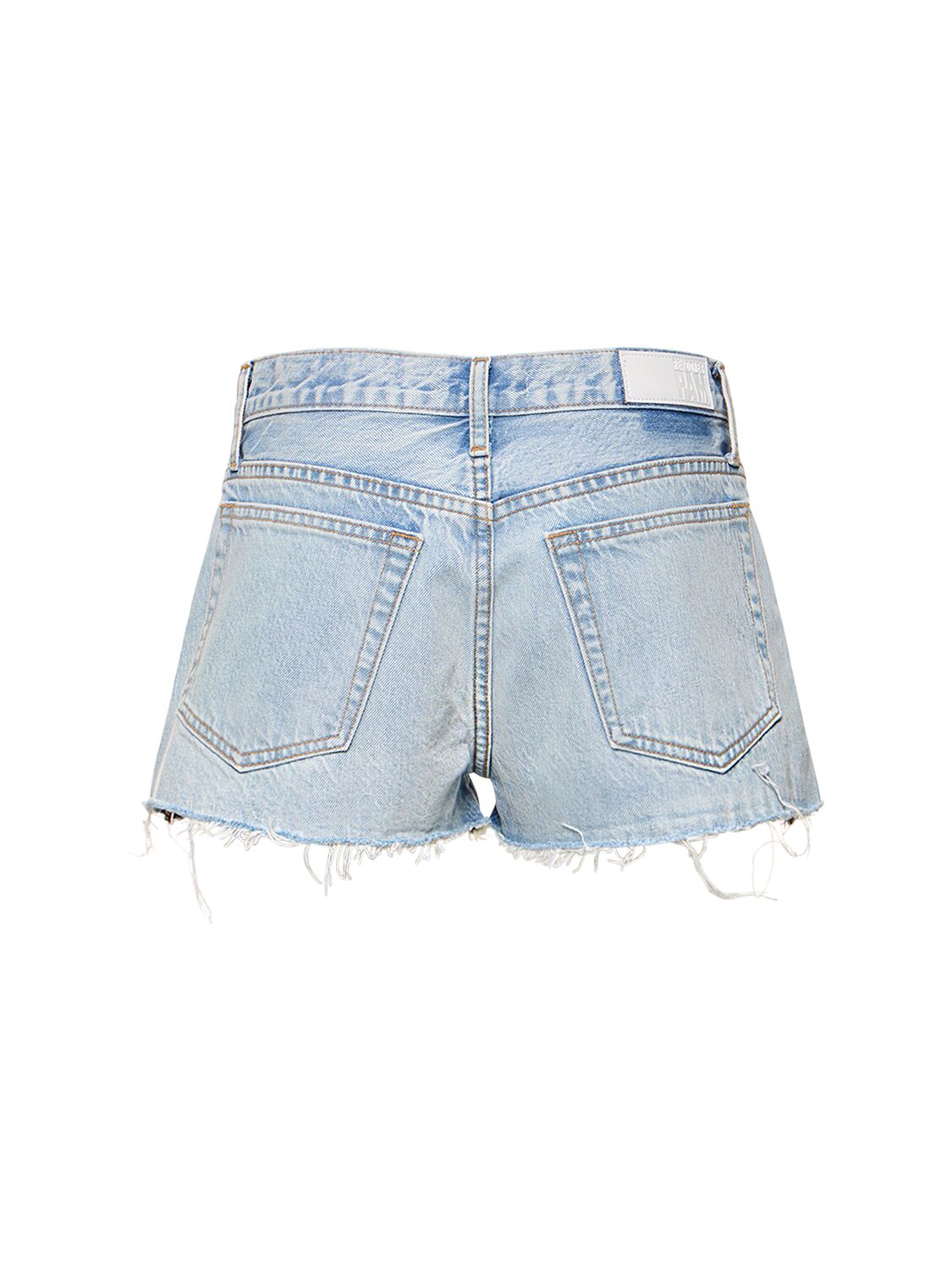 Shop Re/done & Pam Mid Rise Denim Shorts In Light Blue