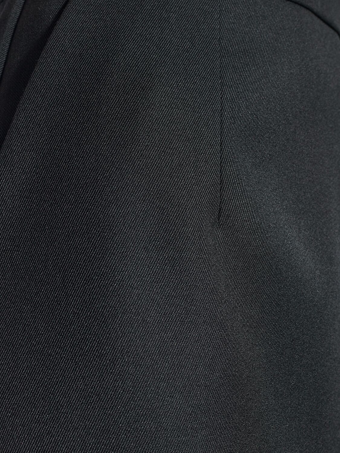 Shop Dolce & Gabbana Wool Blend Crepe Midi Skirt In Black