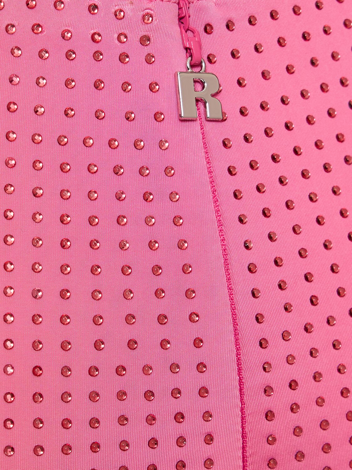 Shop Rotate Birger Christensen Embellished Stretch Tech Dress In Pink