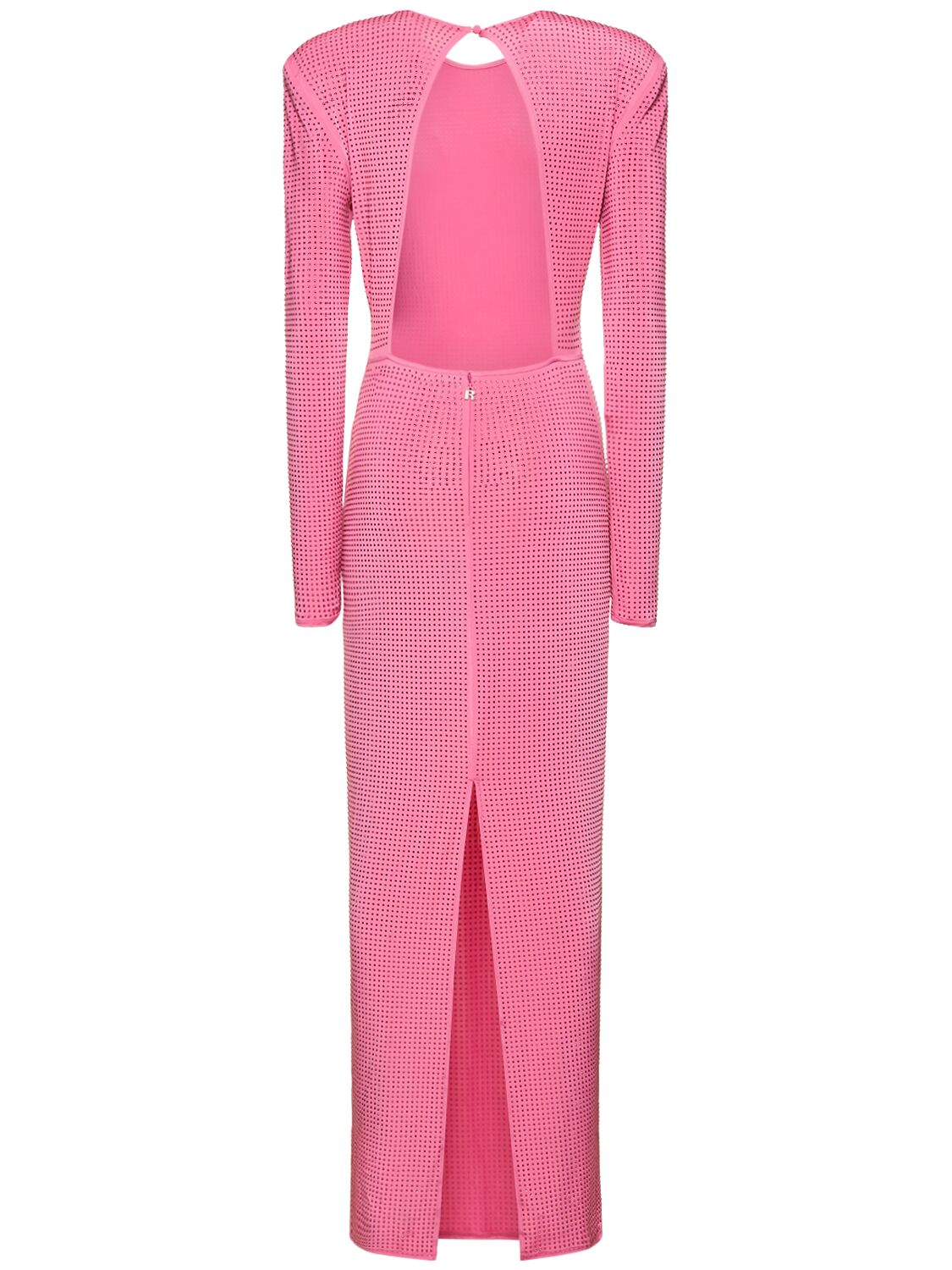 Shop Rotate Birger Christensen Embellished Stretch Tech Dress In Pink
