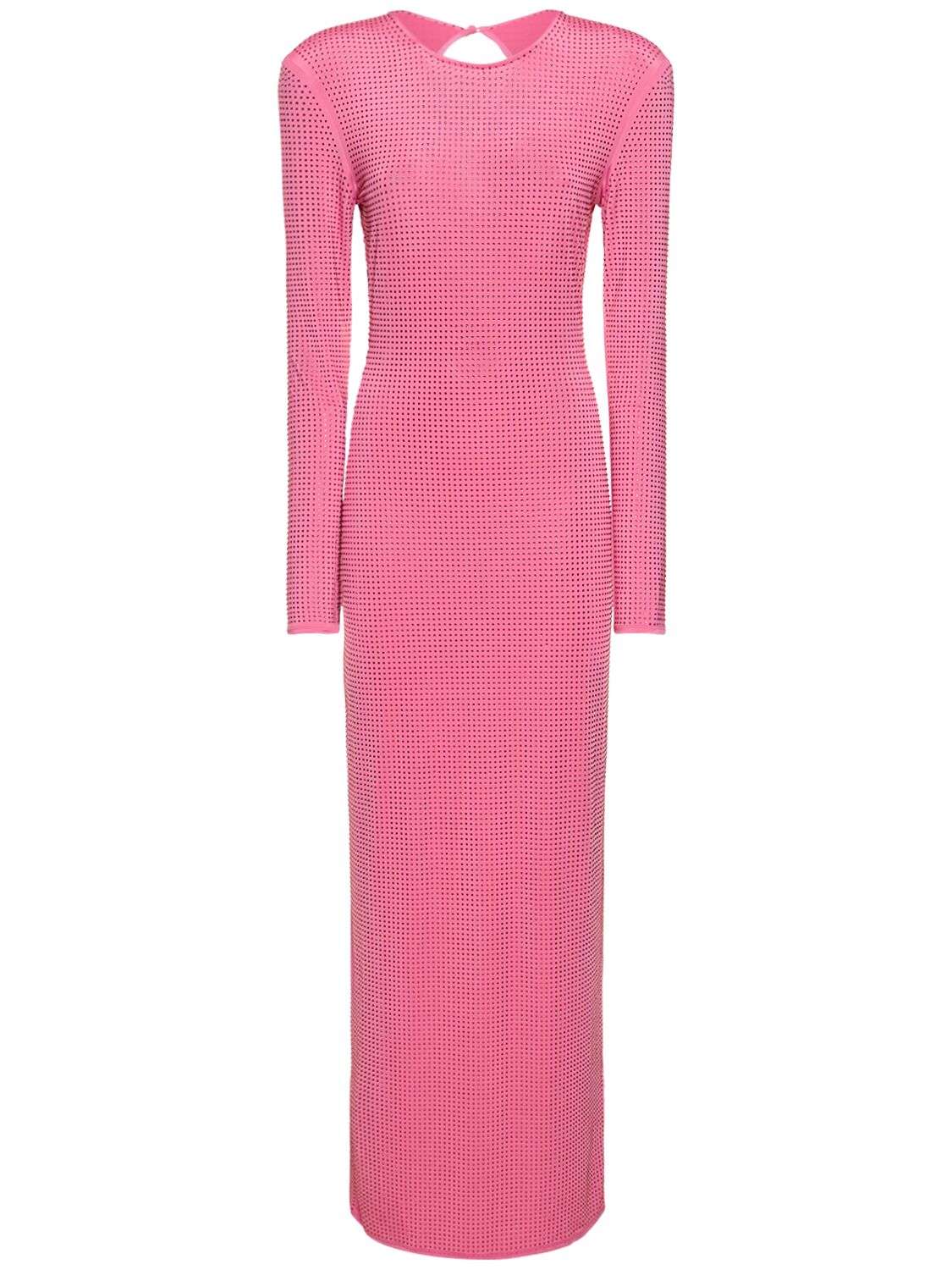 Rotate Birger Christensen Embellished Stretch Tech Dress In Pink