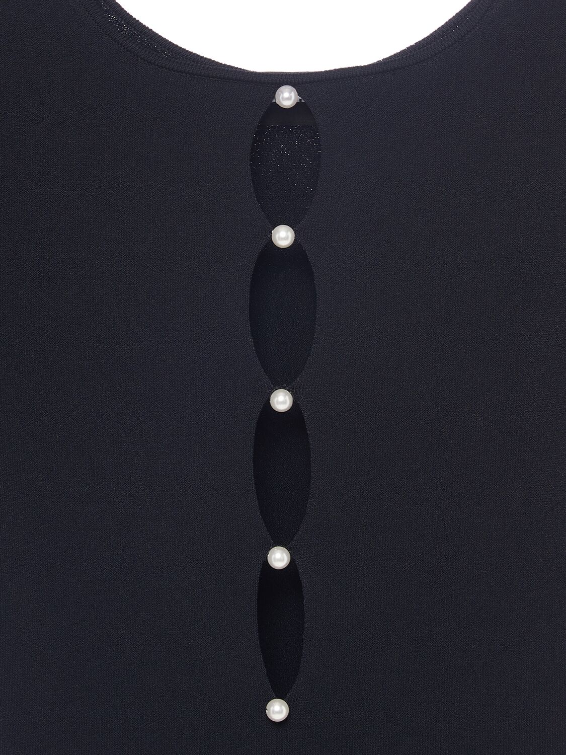 Shop Dsquared2 Viscose Blend Cutout Mini Dress W/pearls In Black