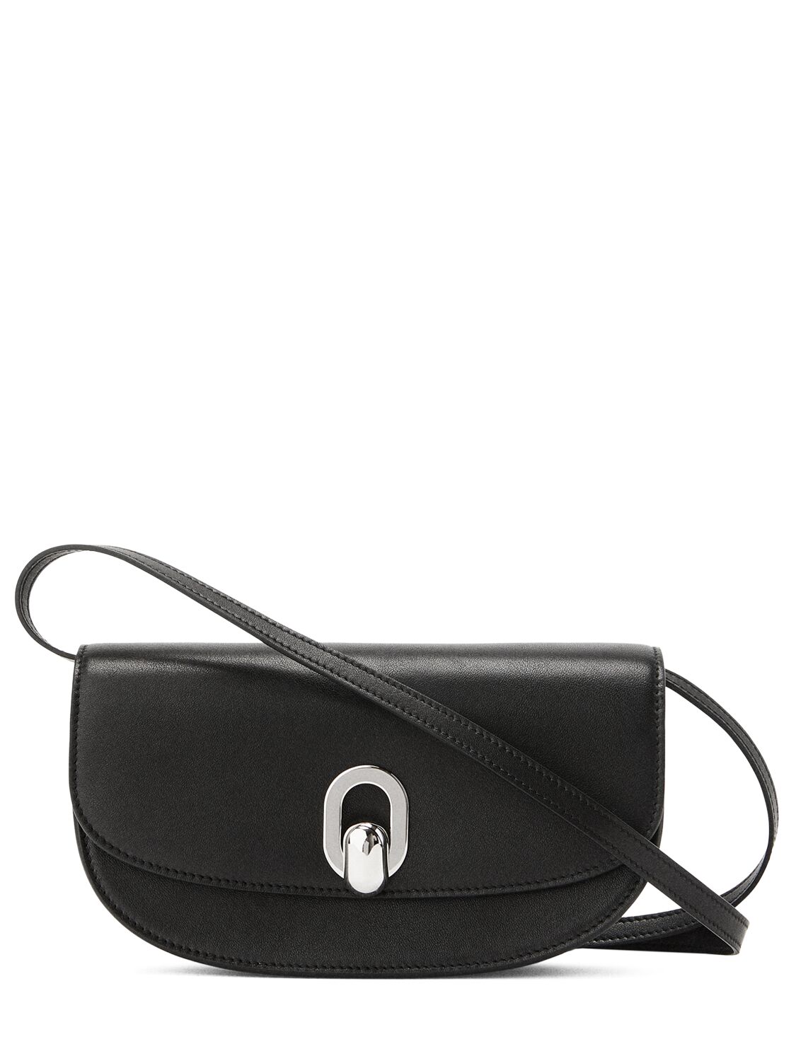Shop Savette The Tondo Crescent Leather Shoulder Bag In Black