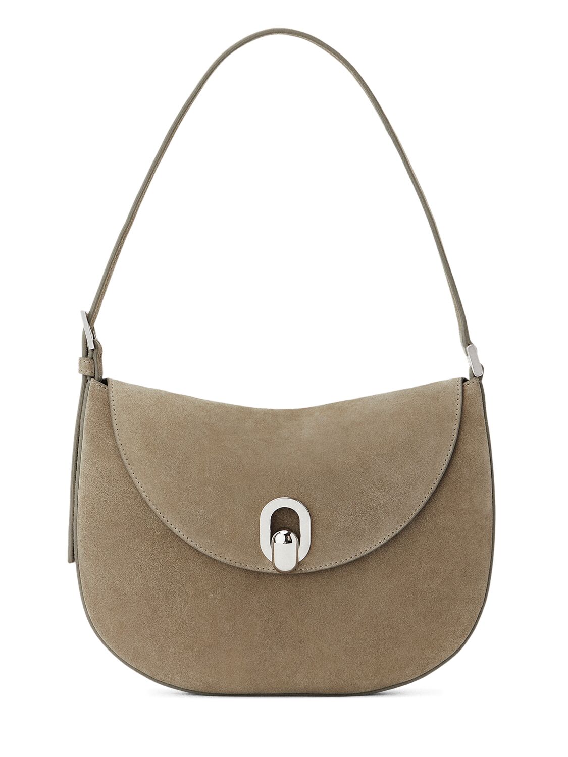 Savette The Small Tondo Suede Hobo Bag In Clay