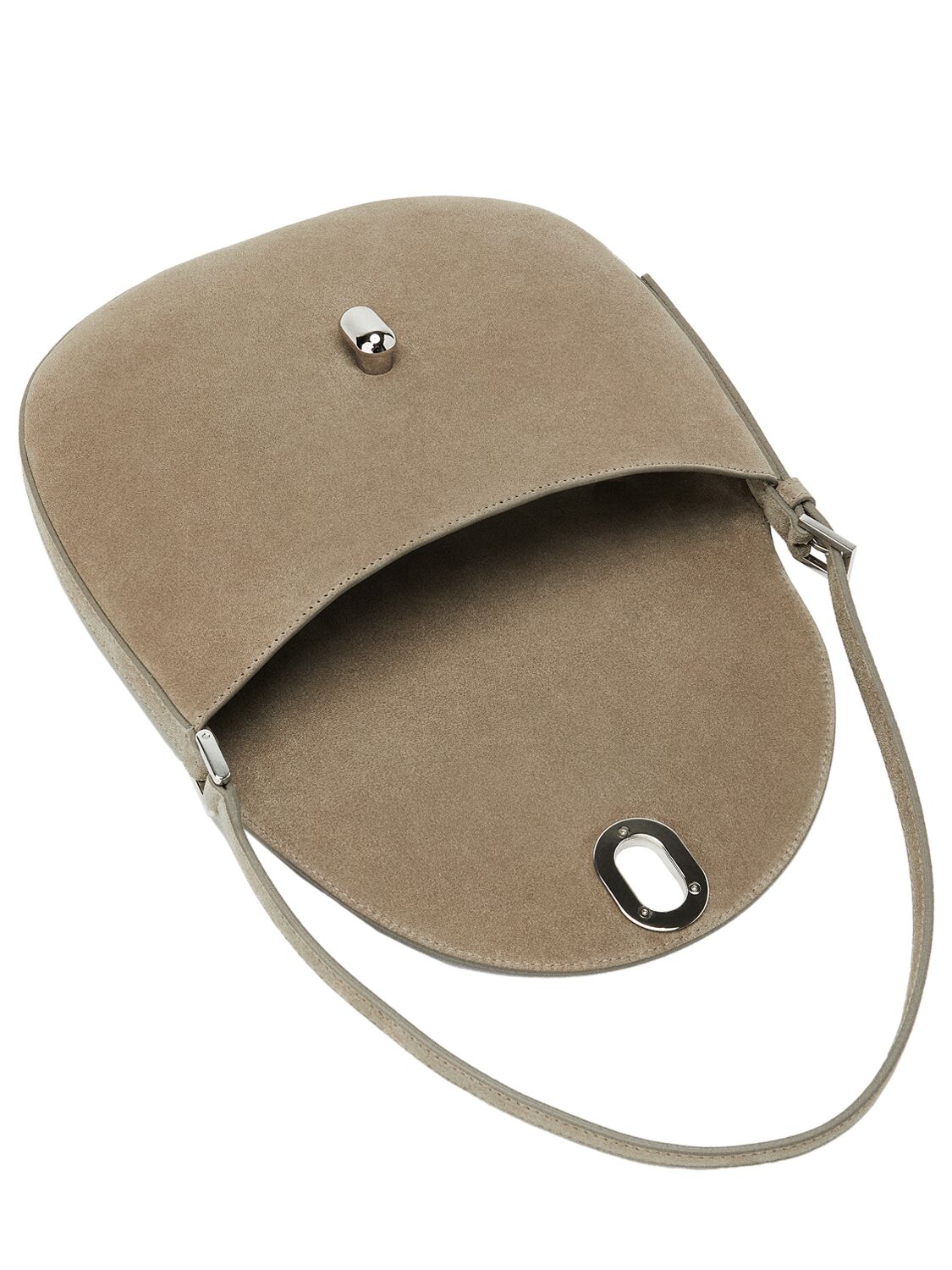 Shop Savette The Small Tondo Suede Hobo Bag In Clay