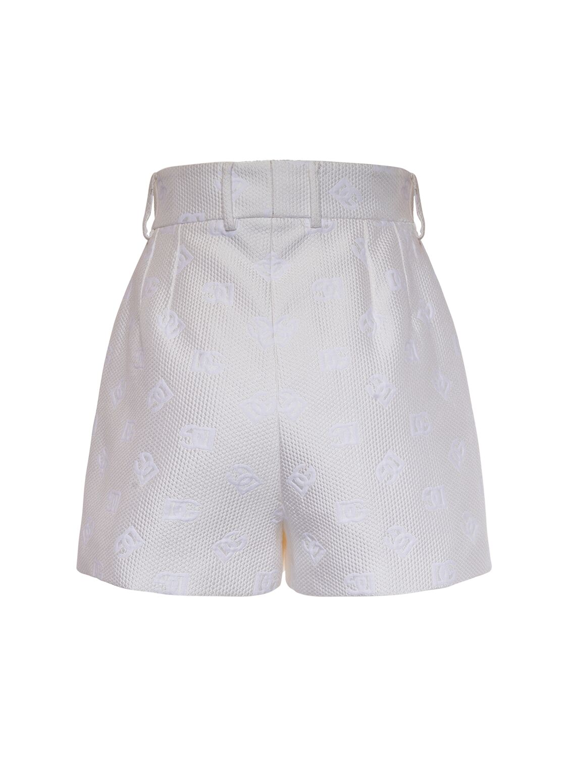 Shop Dolce & Gabbana Dg Monogram Jacquard Shorts In White
