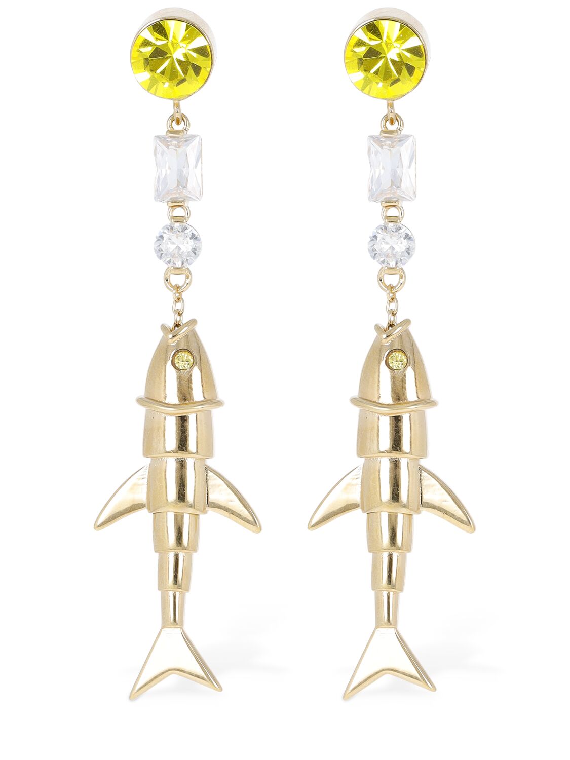 Image of Fish Crystal Drop Earrings
