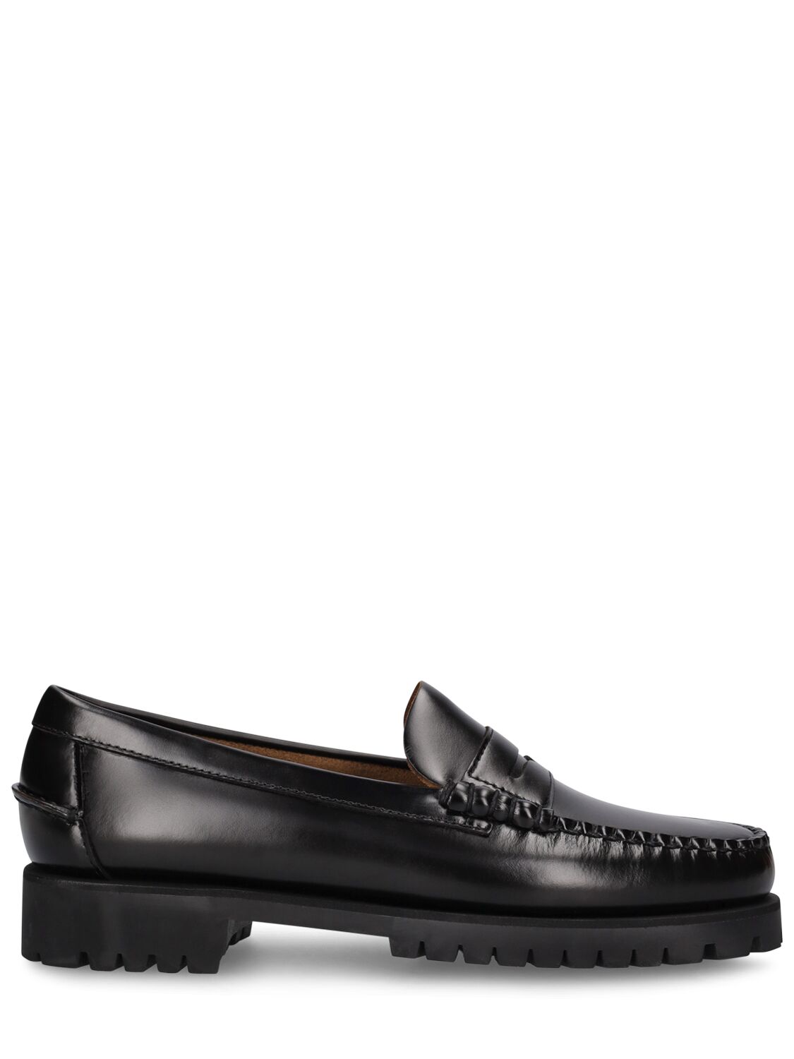Shop Sebago 20mm Dan Lug Leather Loafers In Black