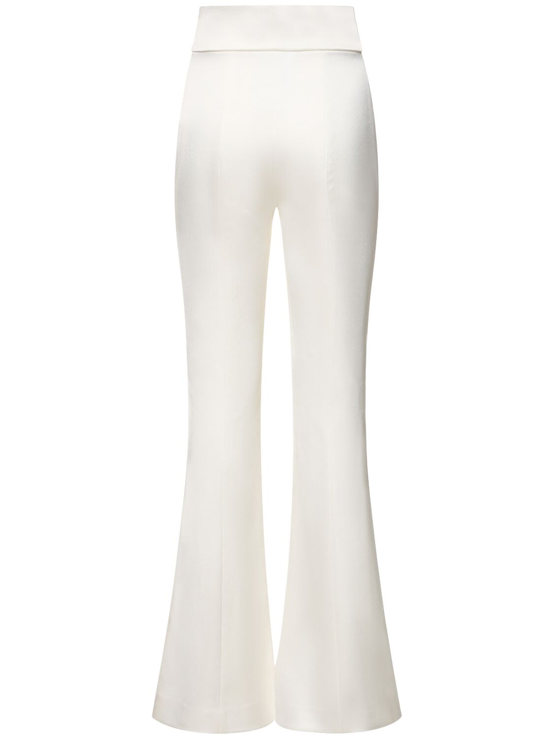 Shop Galvan Satin Sculpted Straight Leg Pants In White