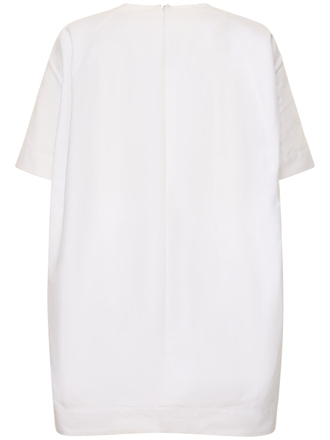 Shop Marni Cotton Cady Short Sleeve Mini Dress In 화이트