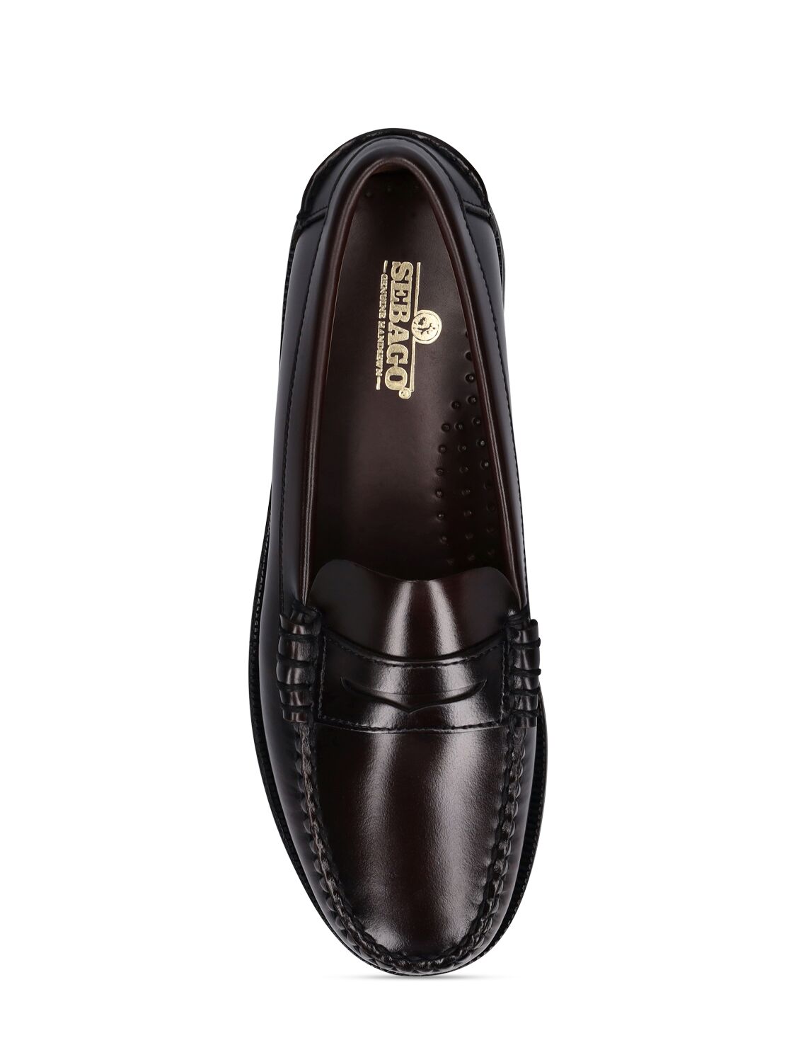 Shop Sebago 20mm Classic Dan Smooth Leather Loafers In Brown Burgundy