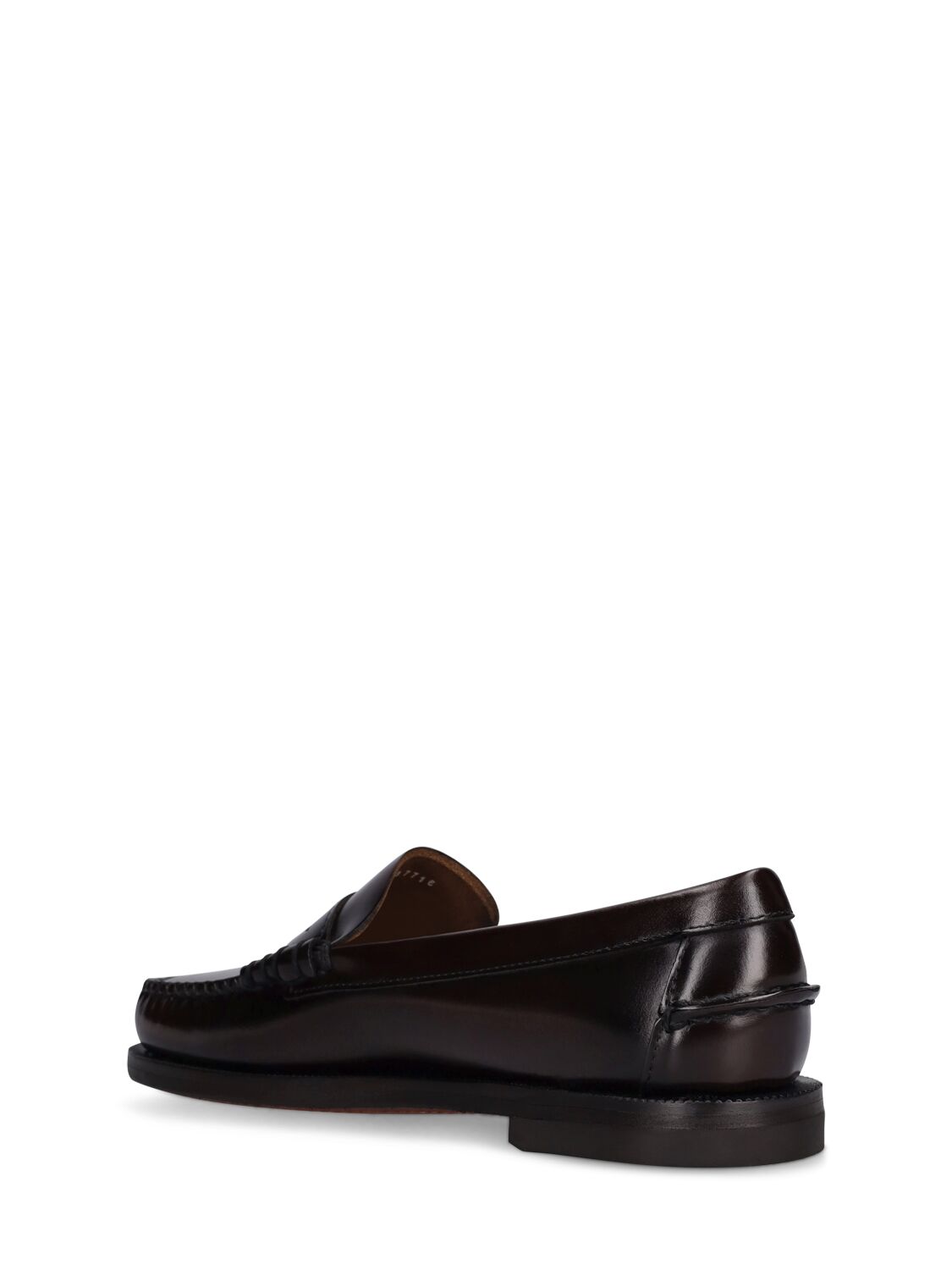 Shop Sebago 20mm Classic Dan Smooth Leather Loafers In Brown Burgundy