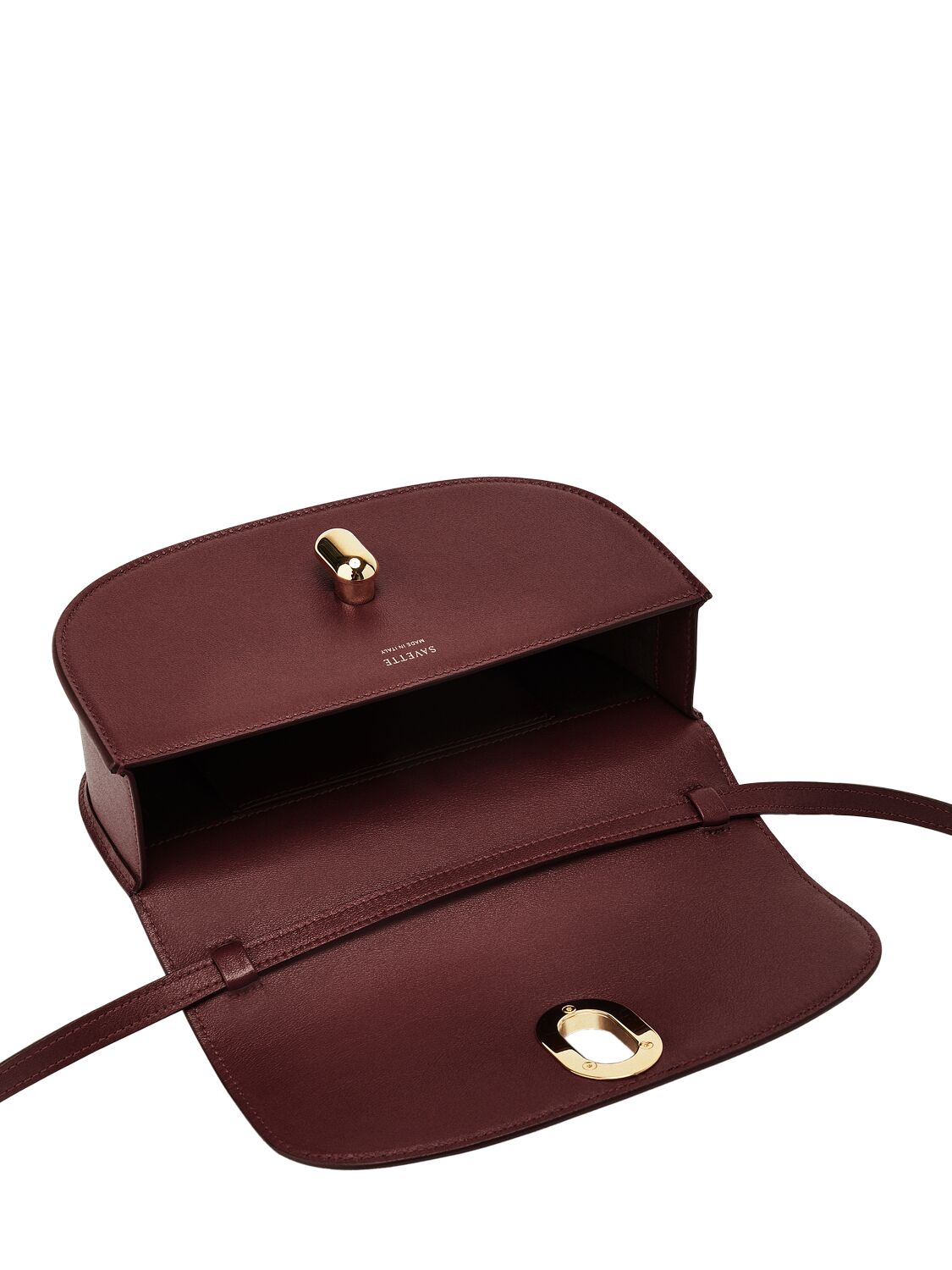 Shop Savette The Tondo Crescent Leather Shoulder Bag In Bordeaux