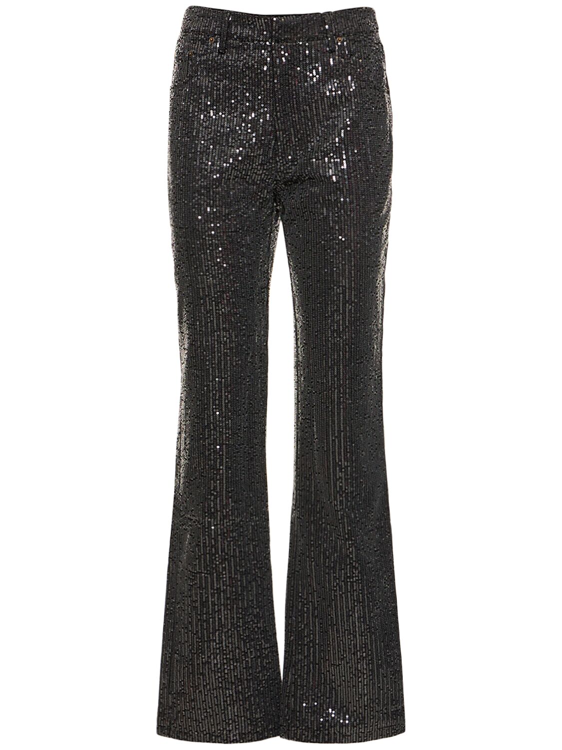 Rotate Birger Christensen Sequined Twill Pants In Black