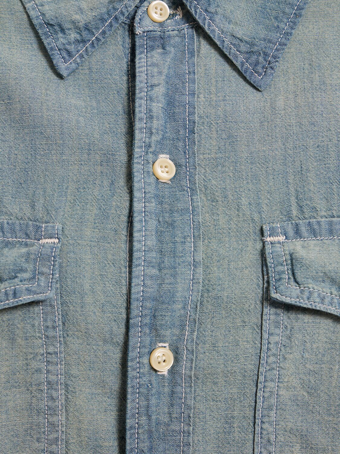 Shop Re/done & Pam Oversize Chambray Shirt In Blue