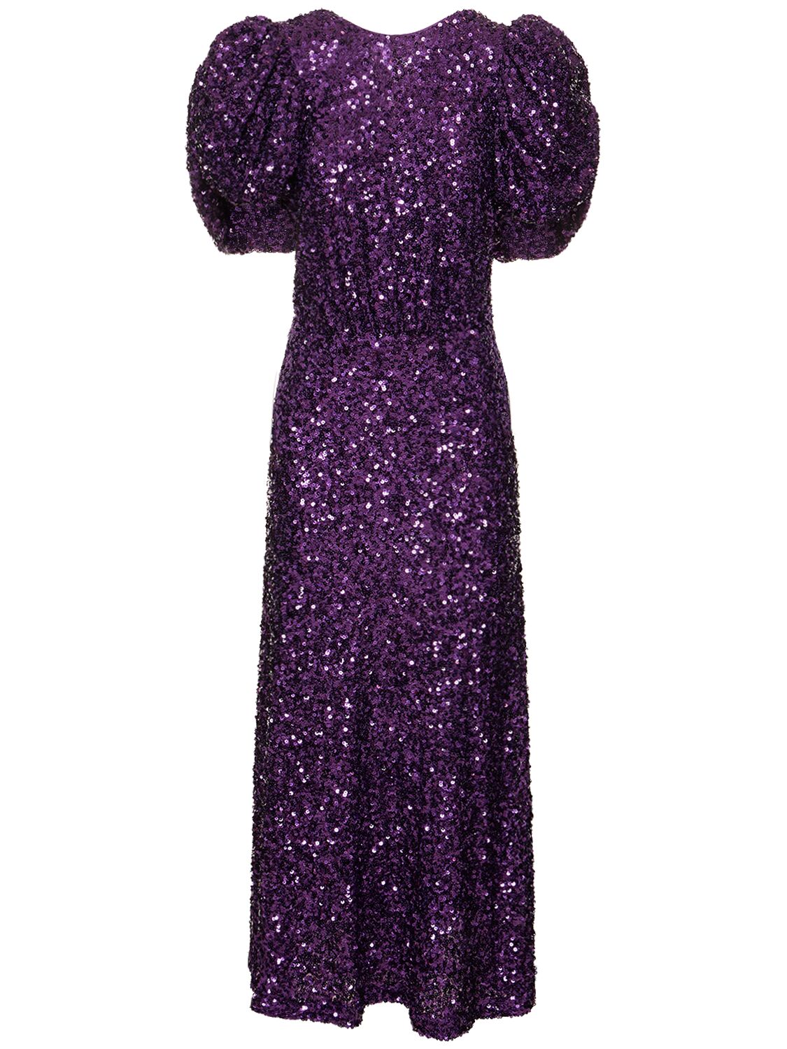 Image of Sequined Puff Sleeve Dress