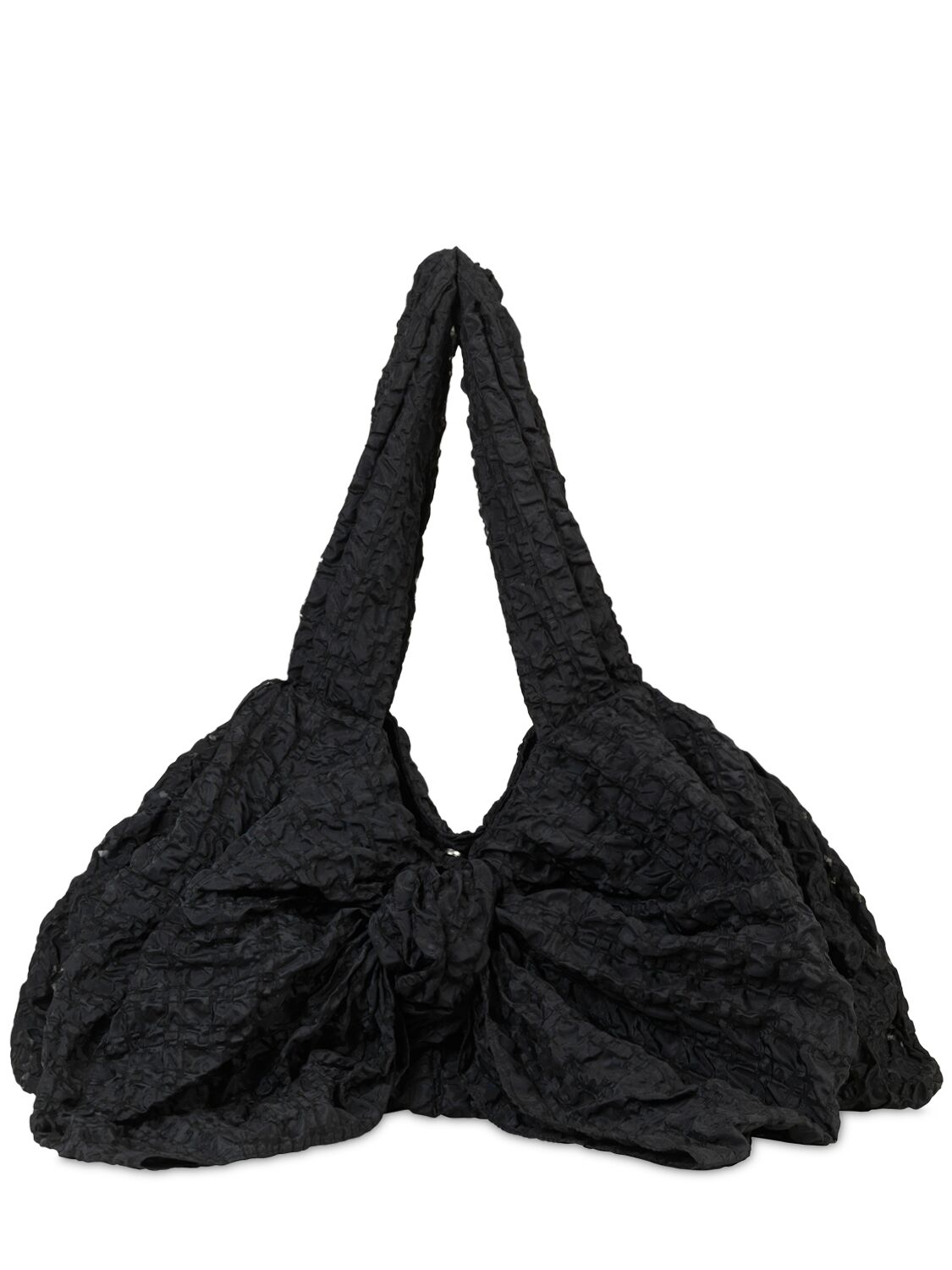 Shop Cecilie Bahnsen Vinny Seersucker Nylon Tote Bag In Black