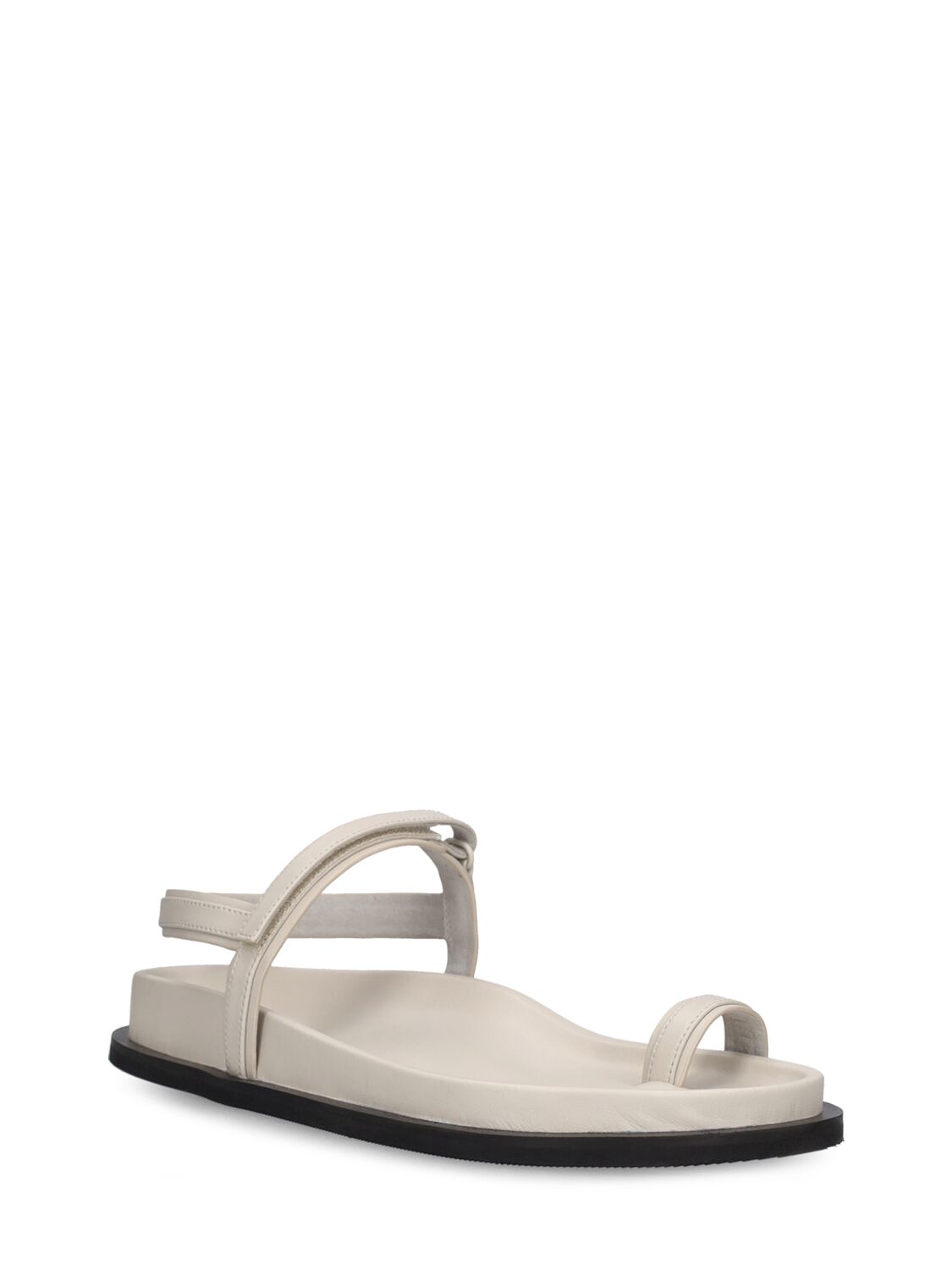 Shop St.agni 30mm Keko Leather Flat Sandals In Off White