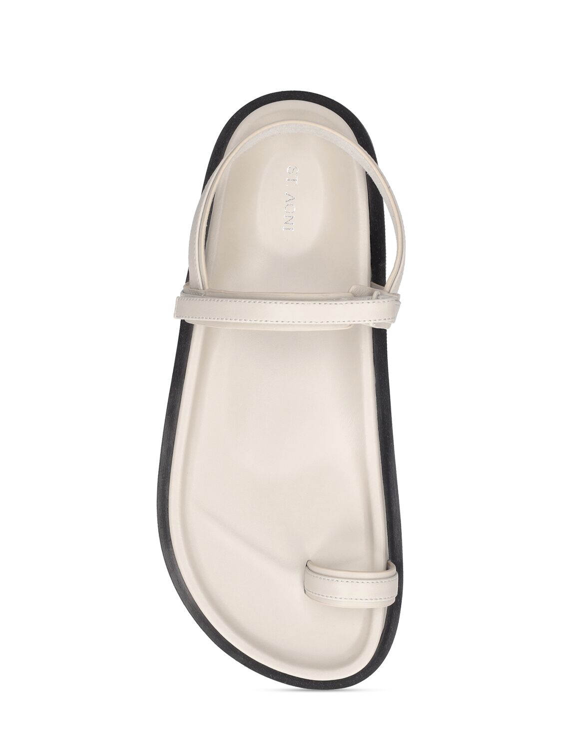 Shop St.agni 30mm Keko Leather Flat Sandals In Off White
