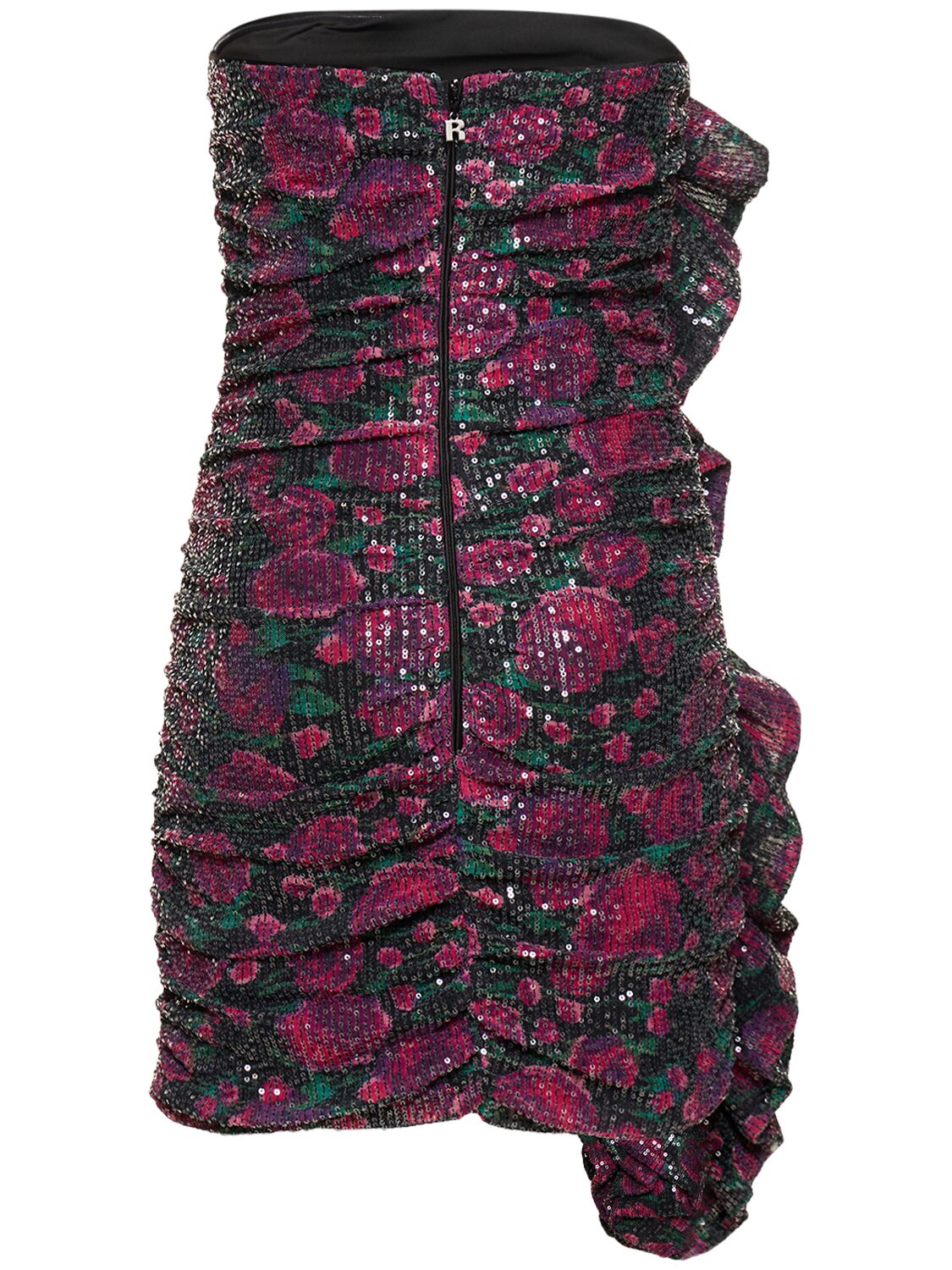Shop Rotate Birger Christensen Sequined Ruffled Mini Dress In Multicolor
