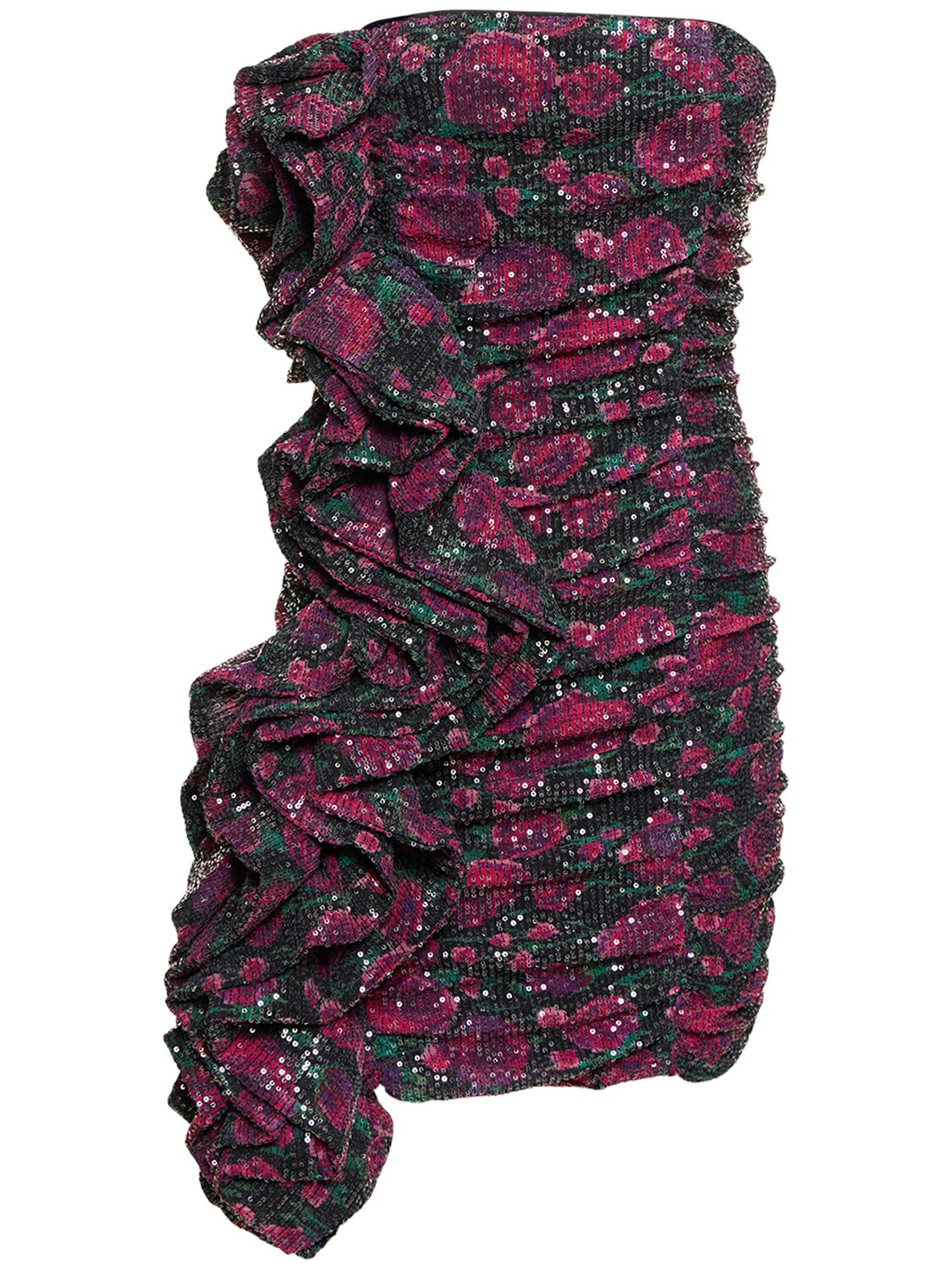 Image of Sequined Ruffled Mini Dress