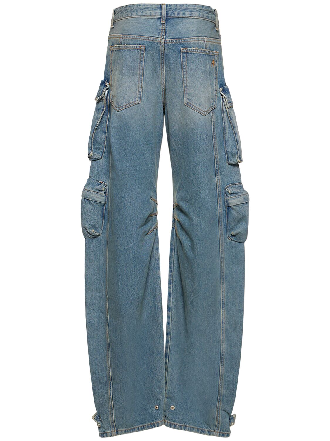Shop Attico Lvr Exclusive Fern Wide Cargo Jeans In Blue