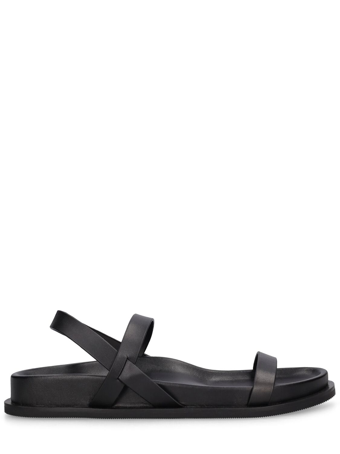 St.agni 30mm Mio Leather Flat Sandals In Black
