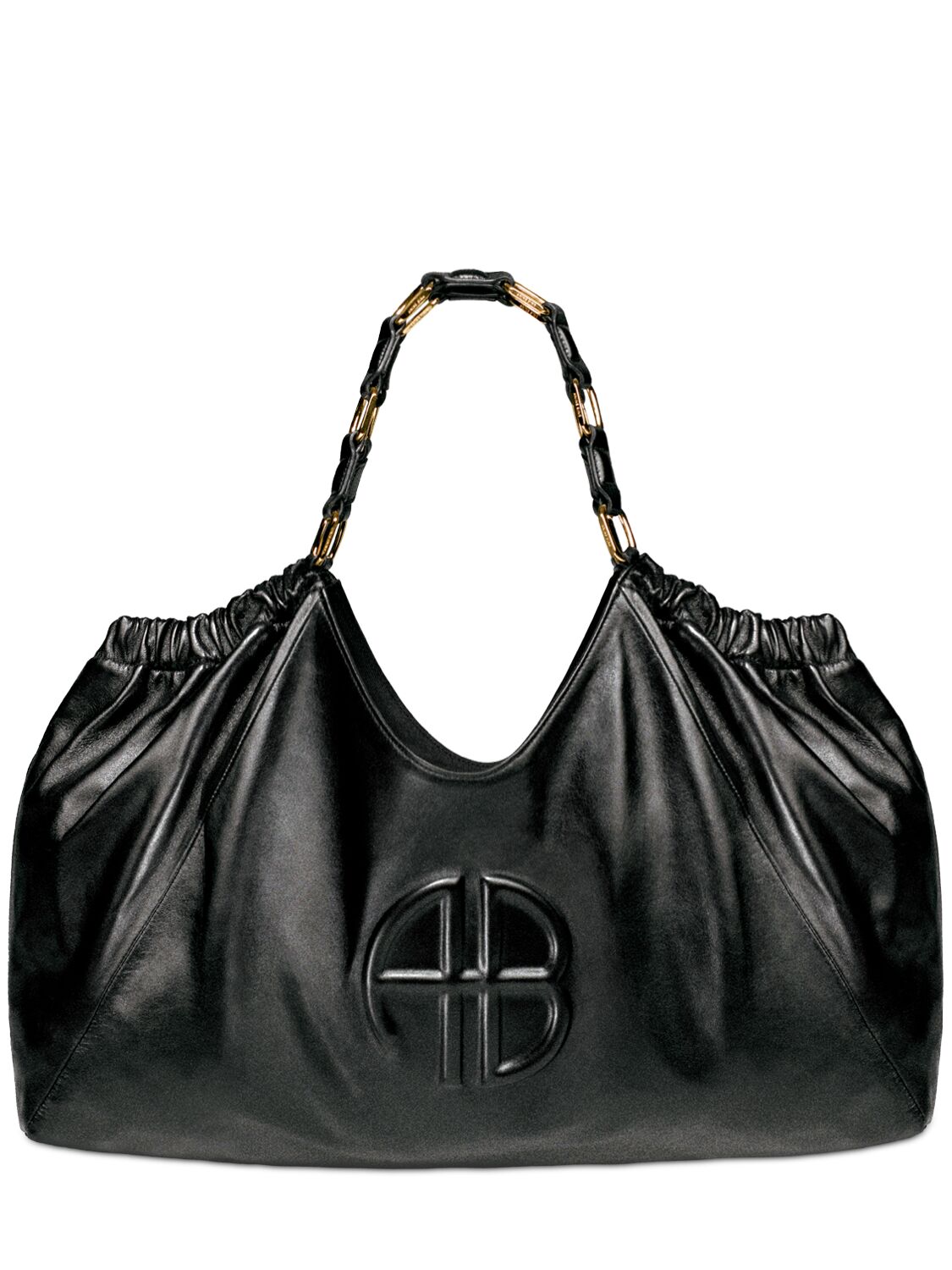 Shop Anine Bing Kate Leather Tote Bag In Black
