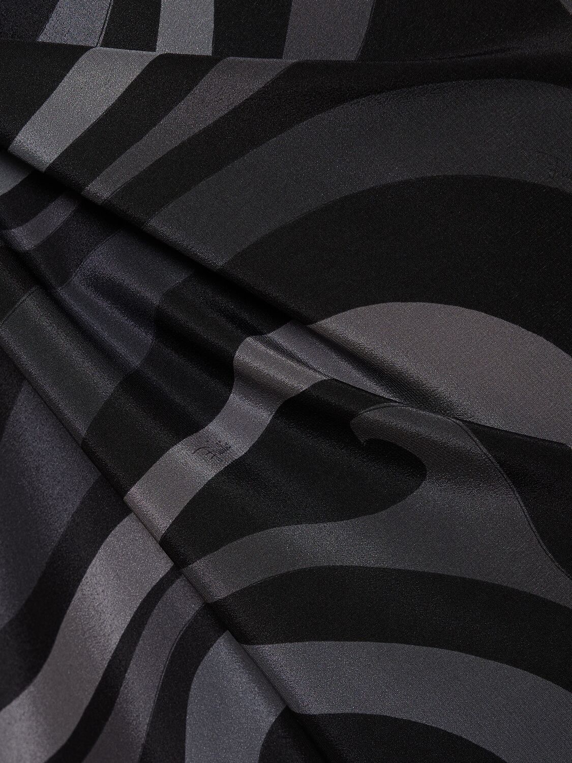 Shop Pucci Printed Silk Crepe V-neck Long Dress In Grey,black