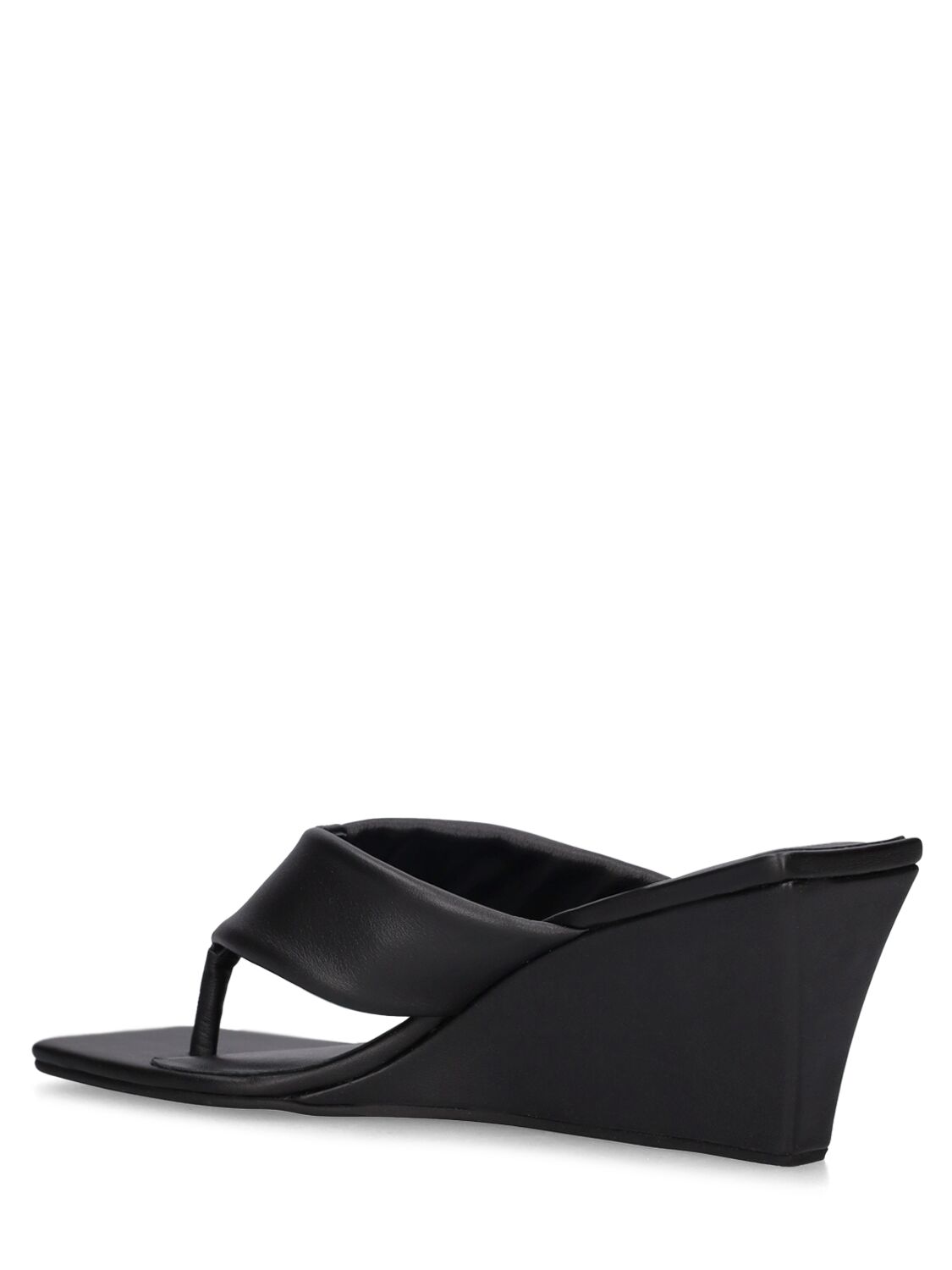 Shop St.agni 80mm Leather Thong Wedges In Black