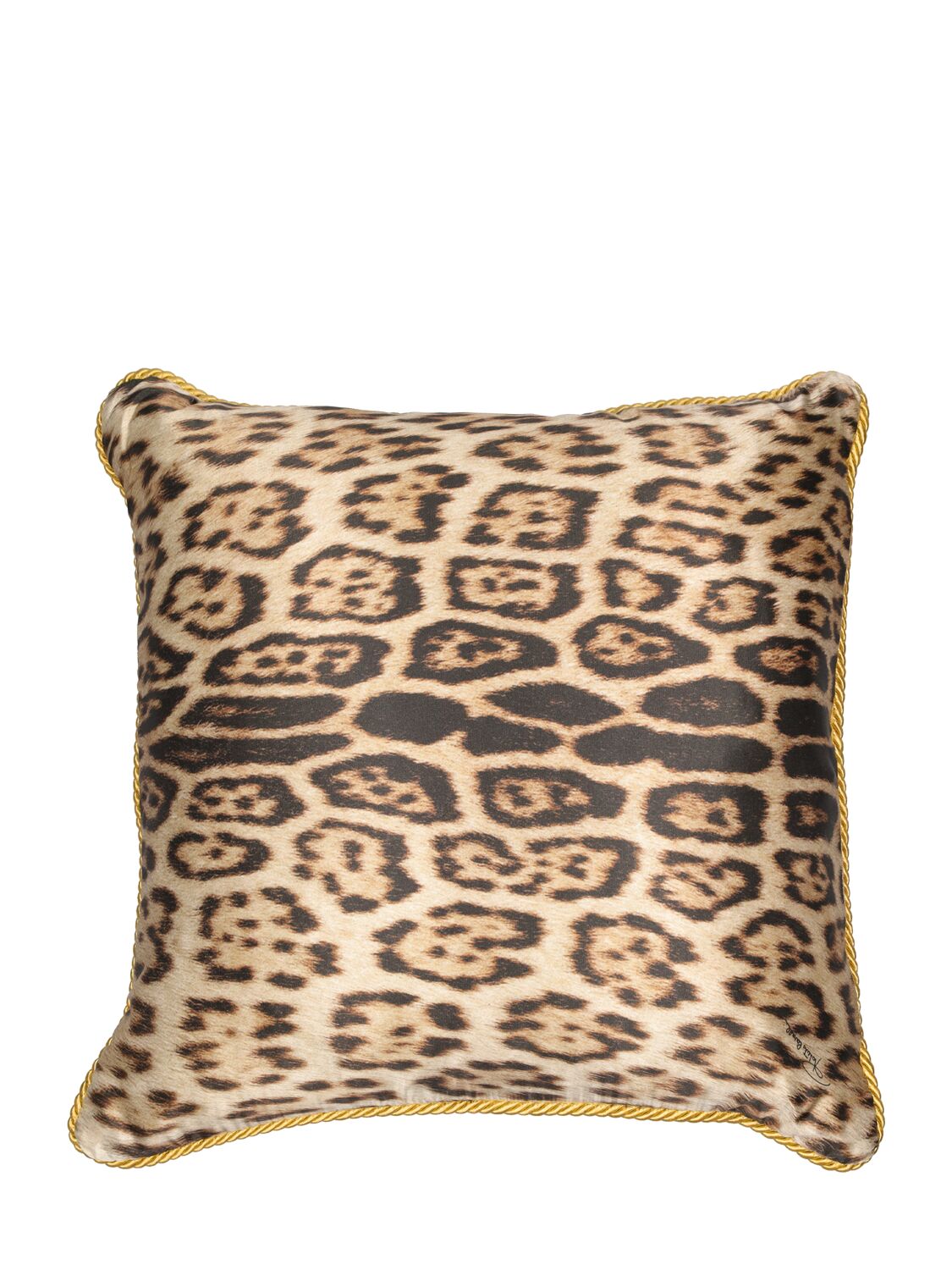 Shop Roberto Cavalli Bravo Silk Cushion In Brown